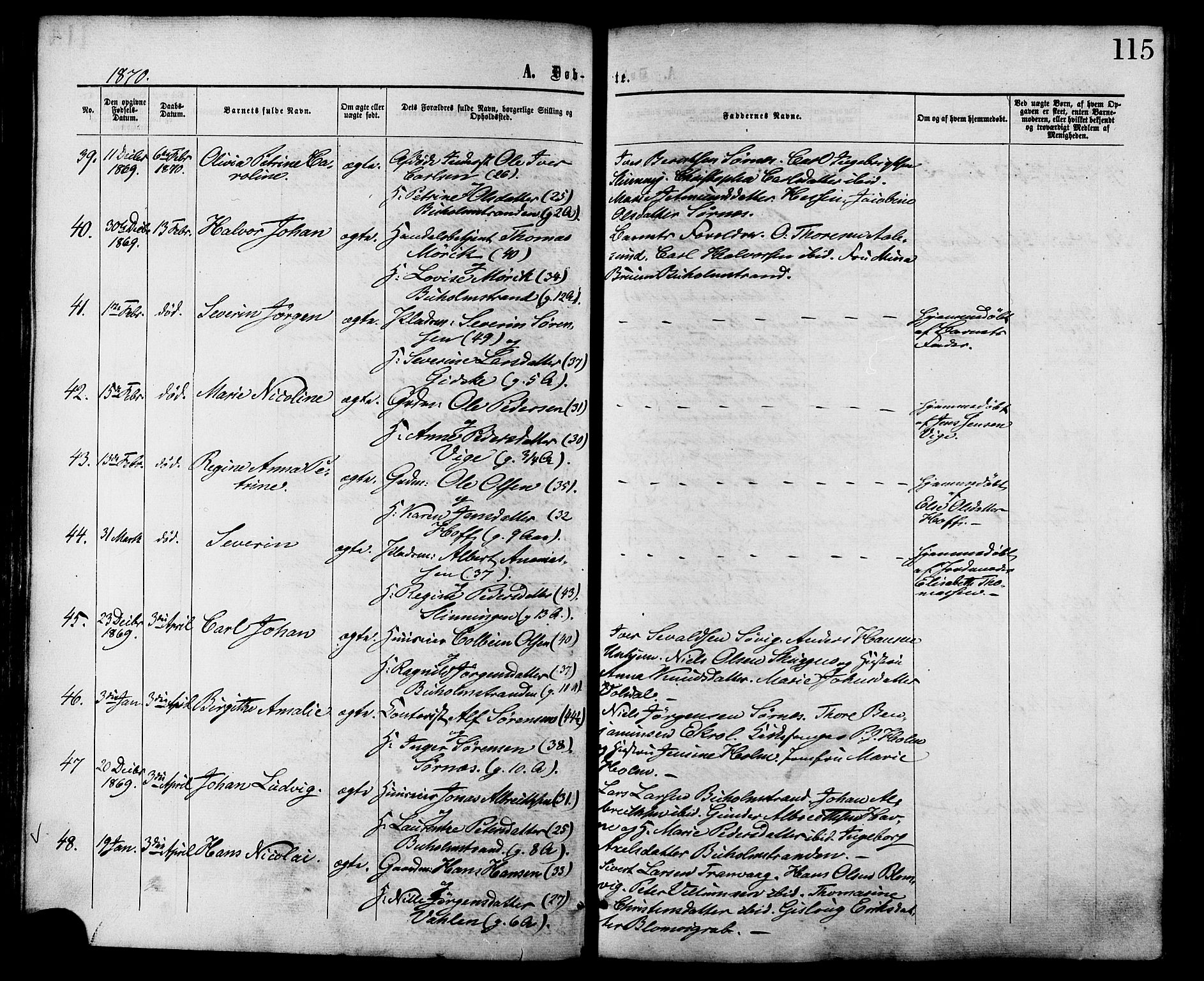 Ministerialprotokoller, klokkerbøker og fødselsregistre - Møre og Romsdal, AV/SAT-A-1454/528/L0399: Parish register (official) no. 528A10, 1864-1879, p. 115