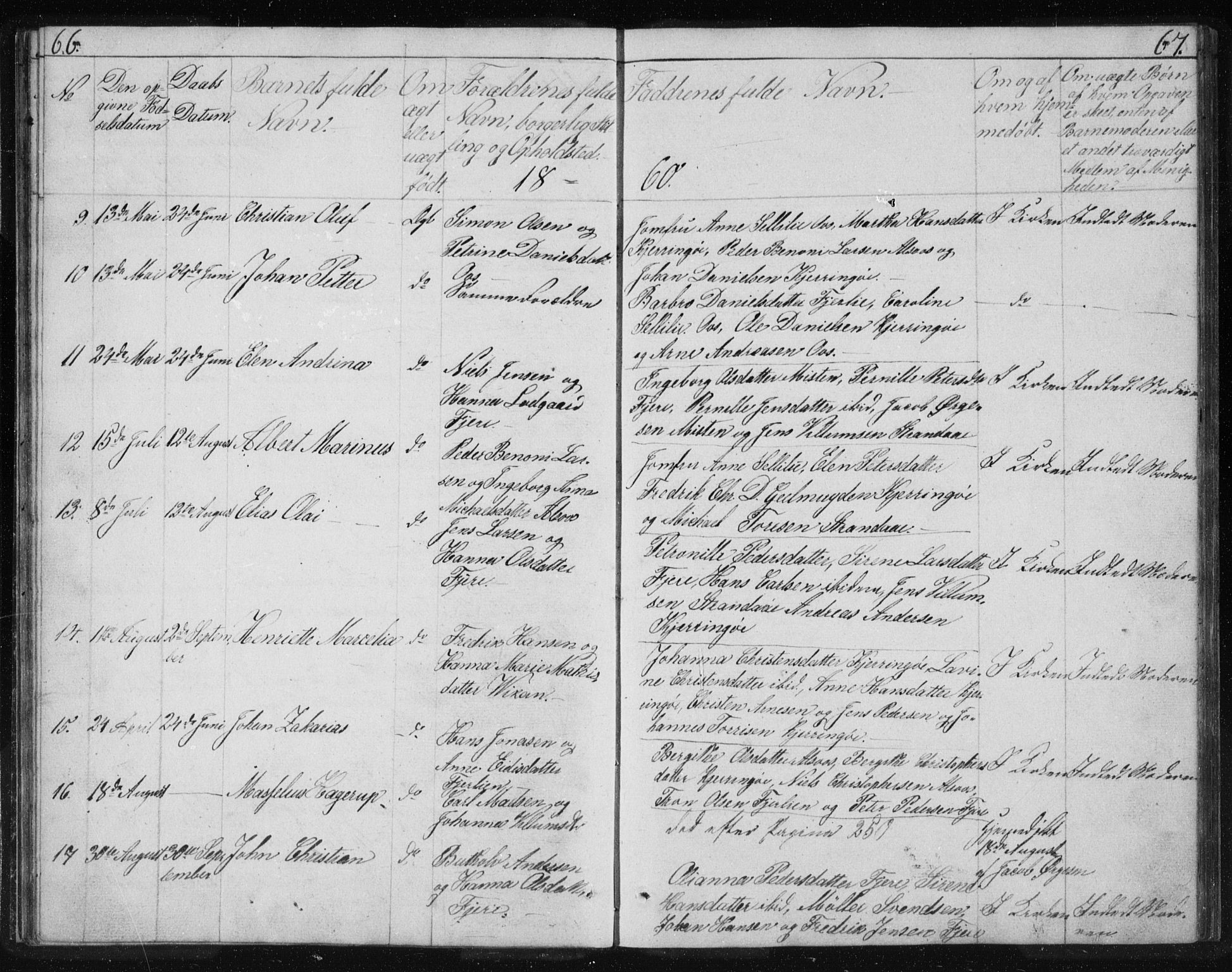 Ministerialprotokoller, klokkerbøker og fødselsregistre - Nordland, SAT/A-1459/803/L0074: Parish register (copy) no. 803C01, 1845-1866, p. 66-67