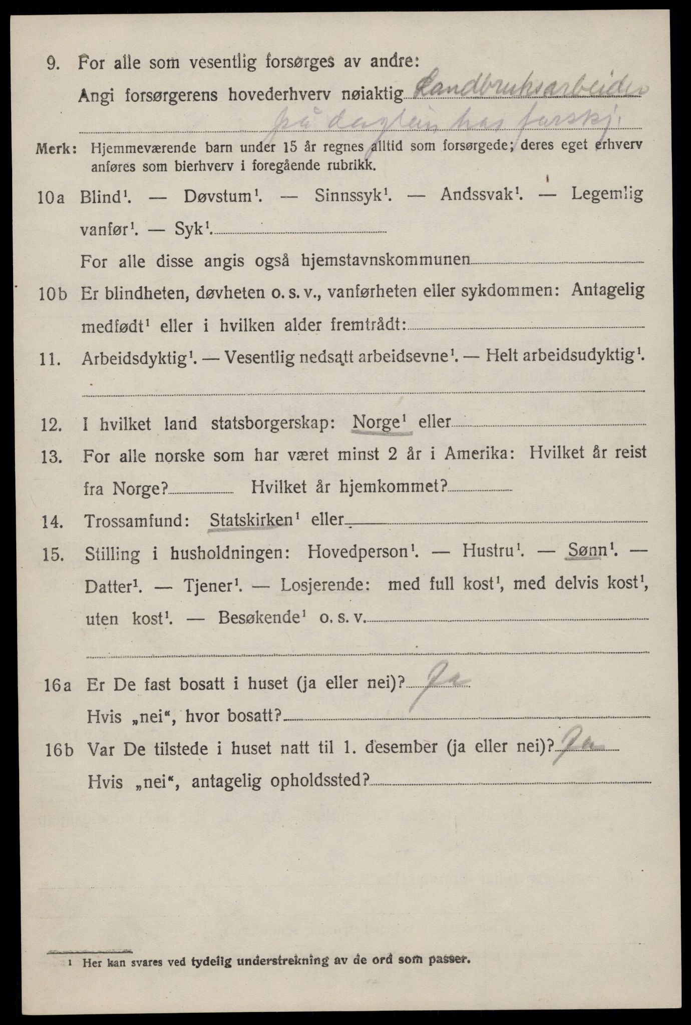 SAST, 1920 census for Håland, 1920, p. 5274