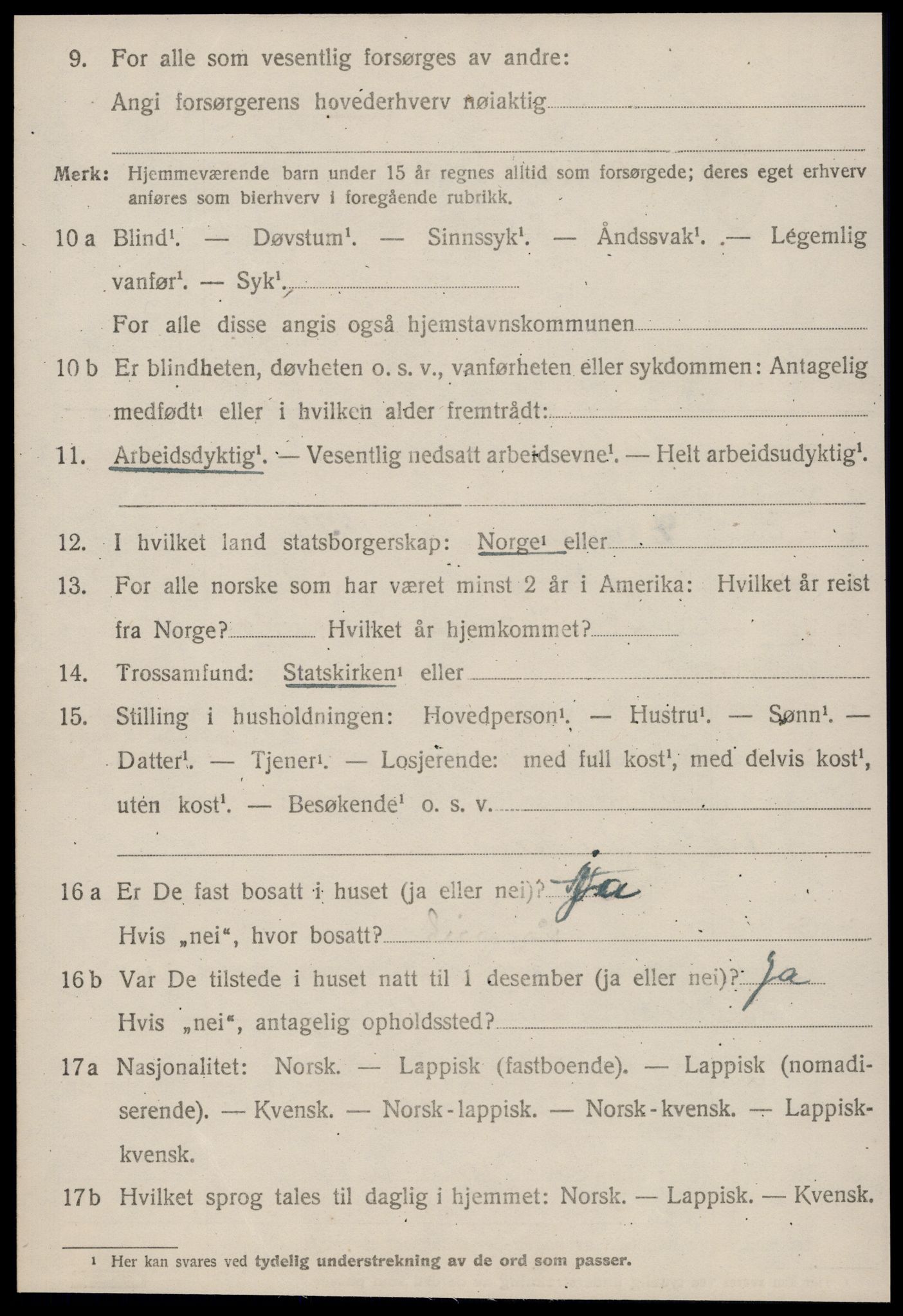 SAT, 1920 census for Horg, 1920, p. 2315