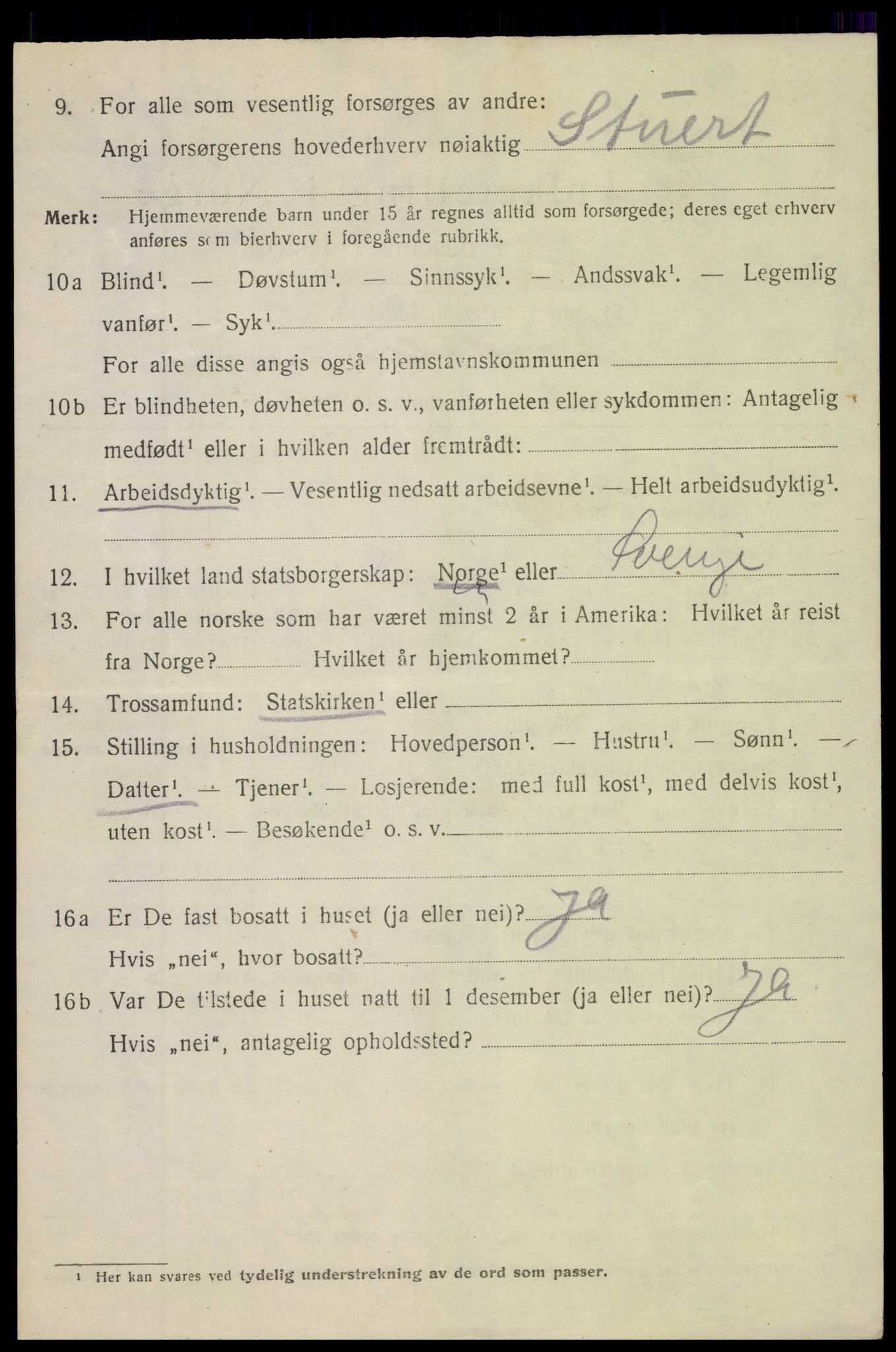 SAK, 1920 census for Arendal, 1920, p. 24947