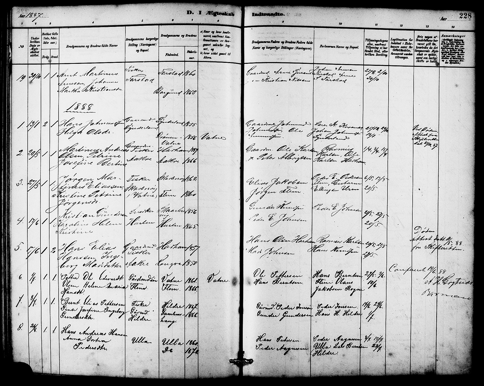 Ministerialprotokoller, klokkerbøker og fødselsregistre - Møre og Romsdal, SAT/A-1454/536/L0510: Parish register (copy) no. 536C05, 1881-1898, p. 228