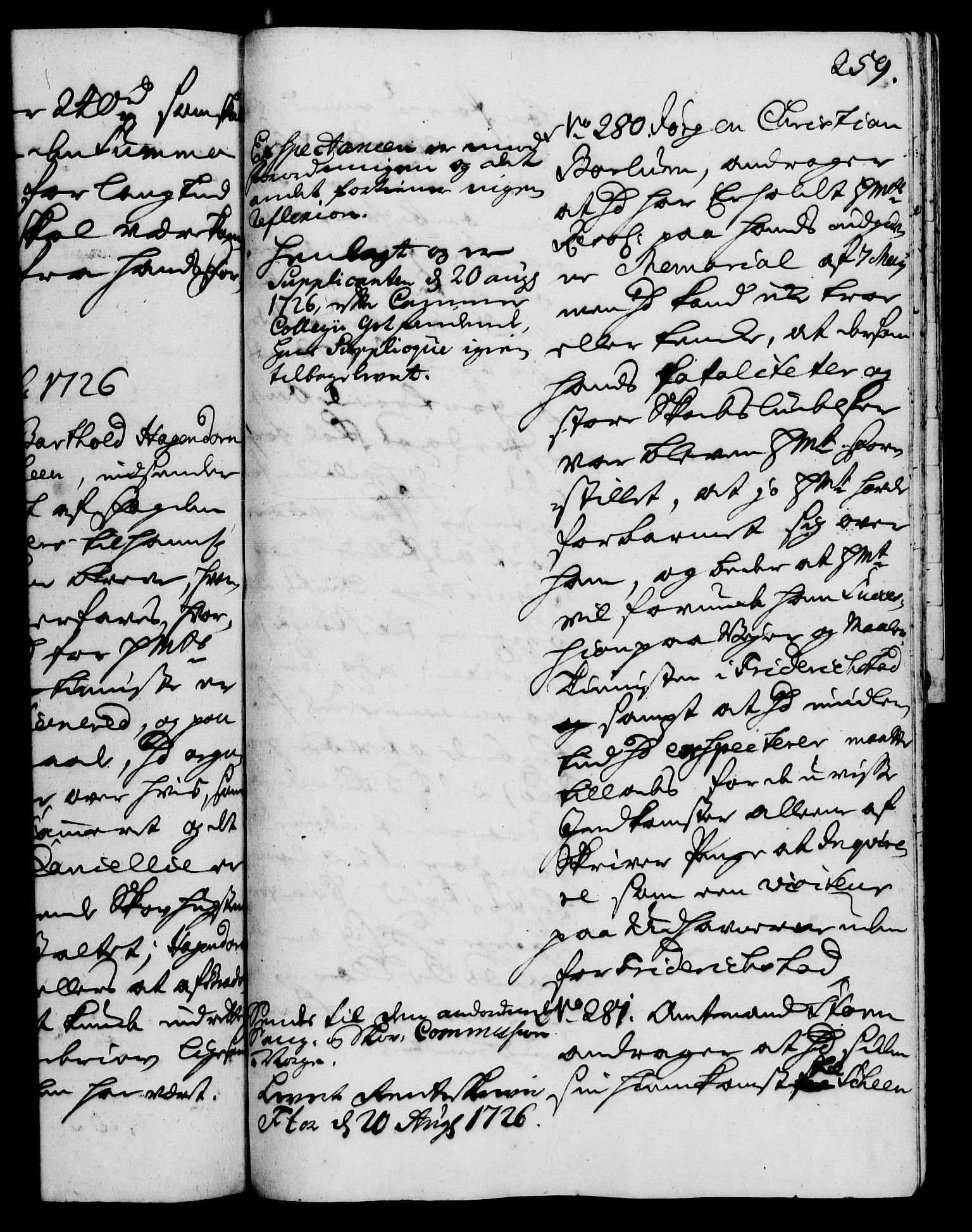 Rentekammeret, Kammerkanselliet, RA/EA-3111/G/Gh/Gha/L0008: Norsk ekstraktmemorialprotokoll (merket RK 53.53), 1725-1726, p. 259