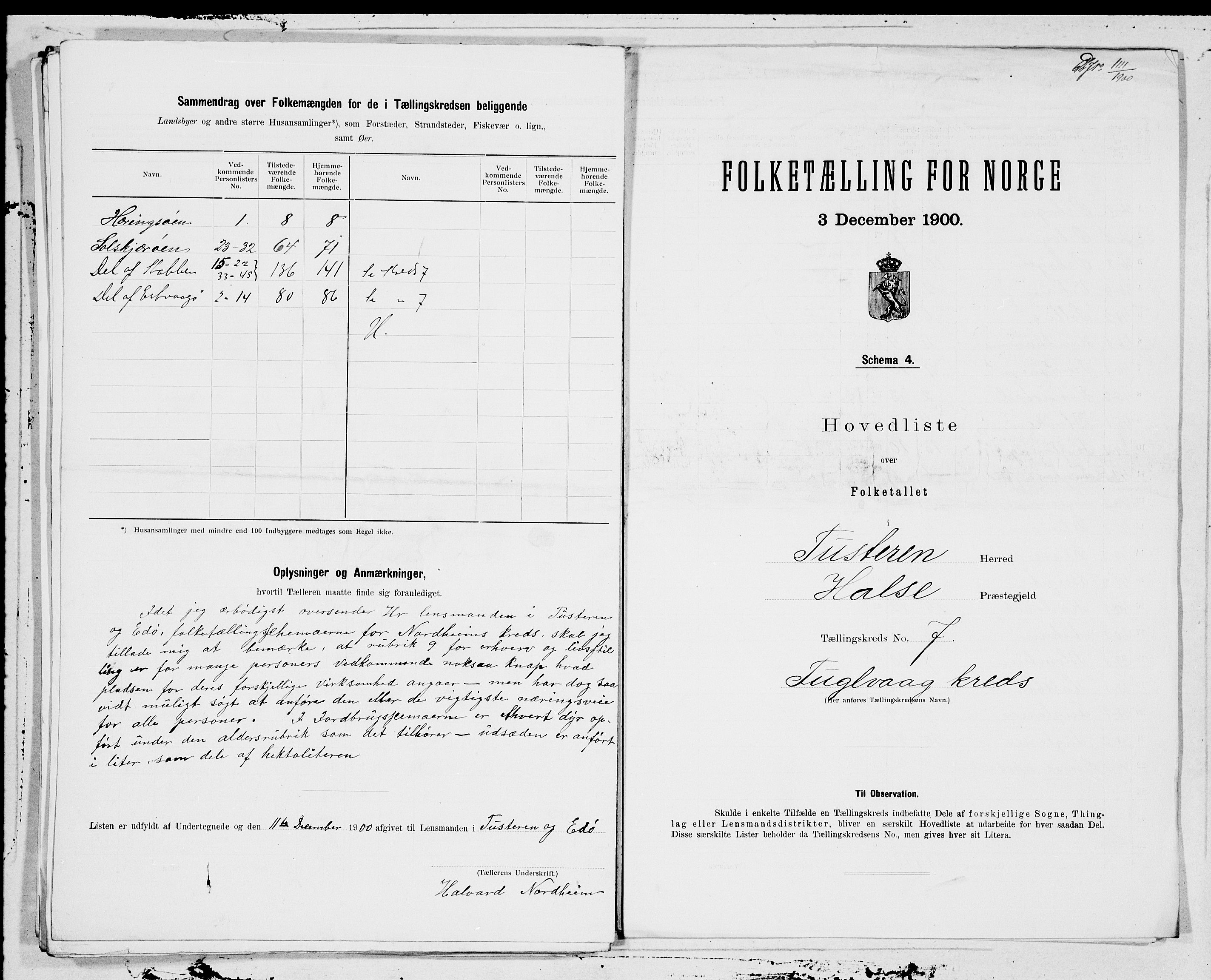 SAT, 1900 census for Tustna, 1900, p. 14