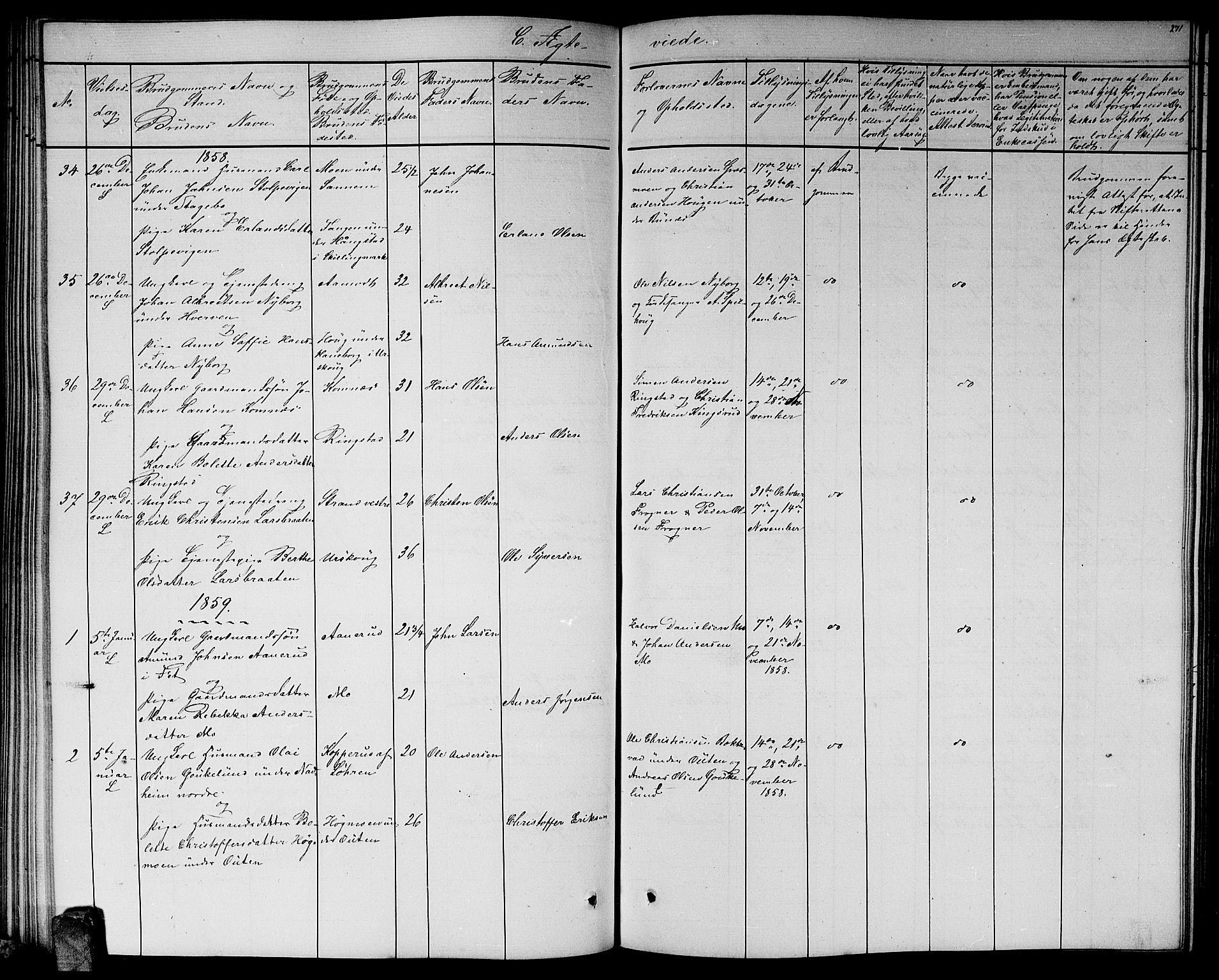 Høland prestekontor Kirkebøker, AV/SAO-A-10346a/G/Ga/L0004: Parish register (copy) no. I 4, 1854-1862, p. 271