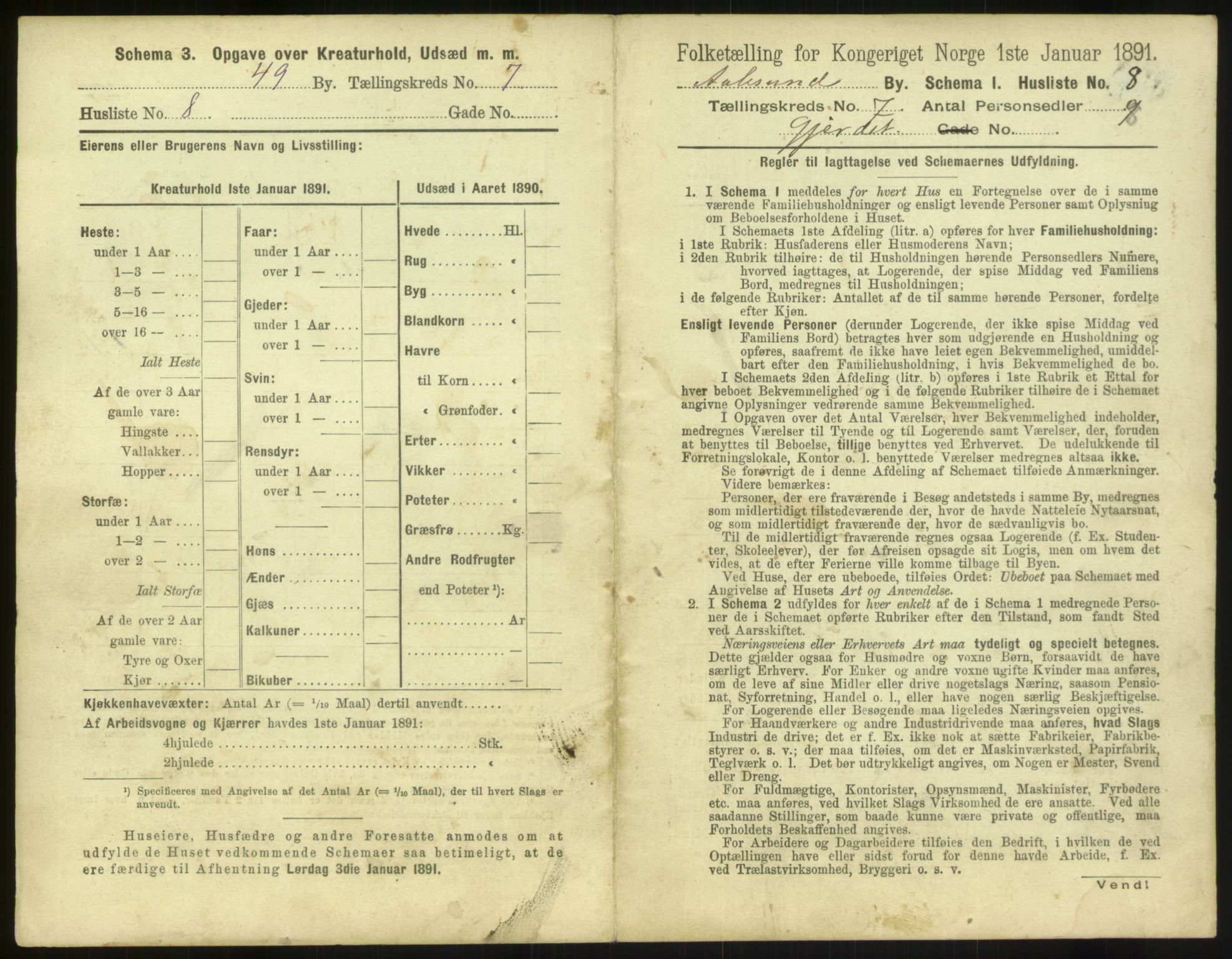 RA, 1891 census for 1501 Ålesund, 1891, p. 560