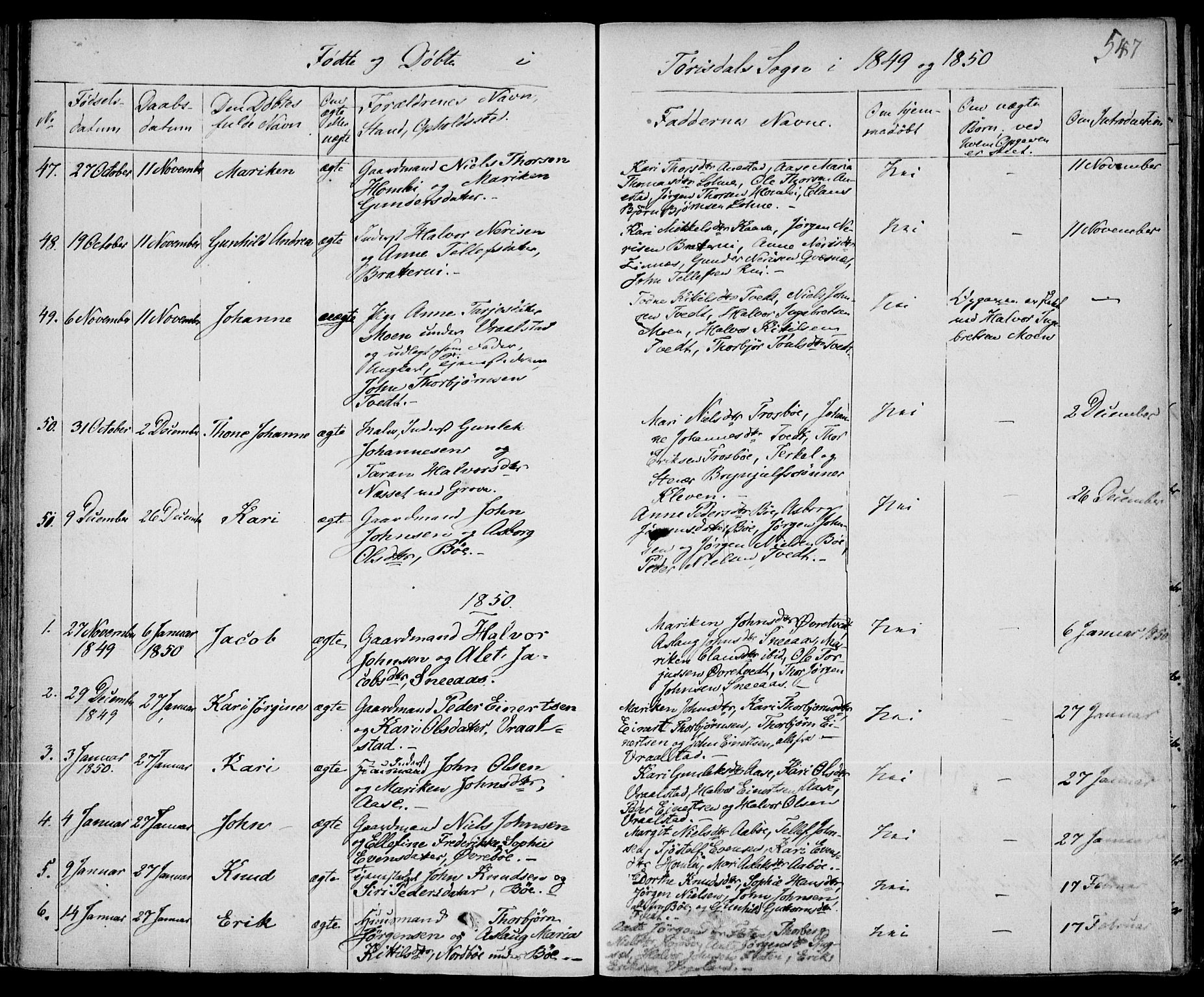Drangedal kirkebøker, SAKO/A-258/F/Fa/L0007b: Parish register (official) no. 7b, 1837-1856, p. 547