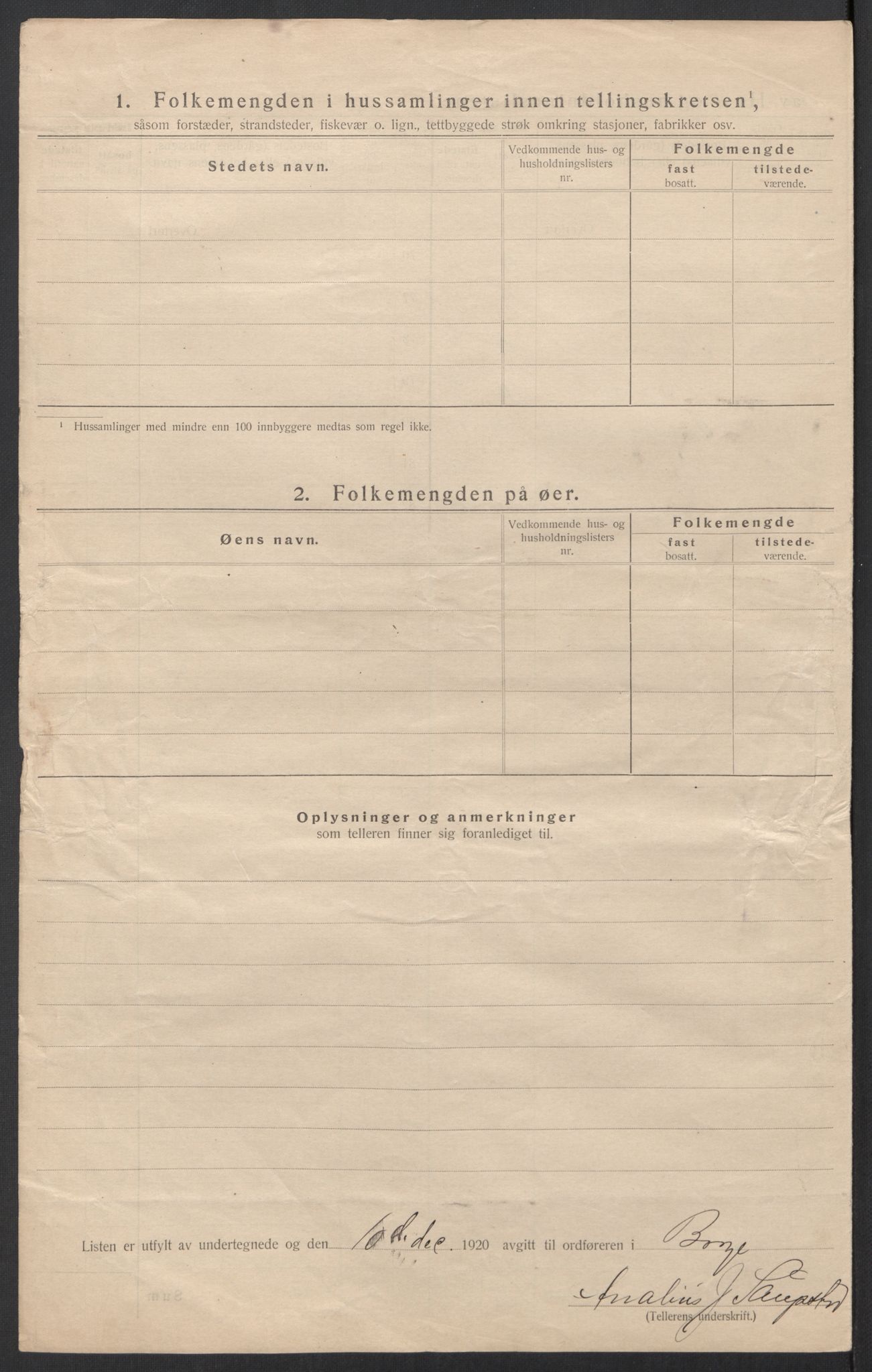 SAT, 1920 census for Borge, 1920, p. 12