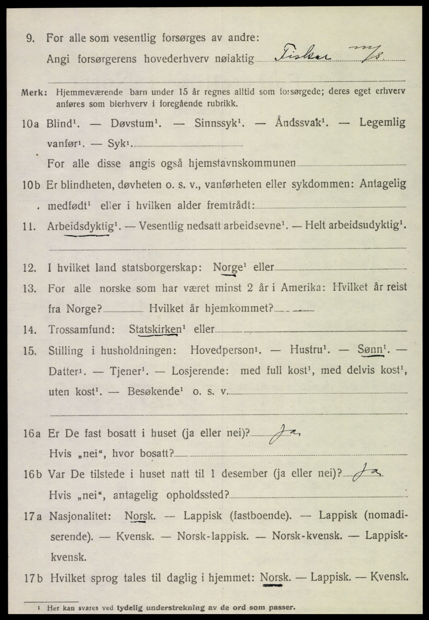 SAT, 1920 census for Leka, 1920, p. 1710