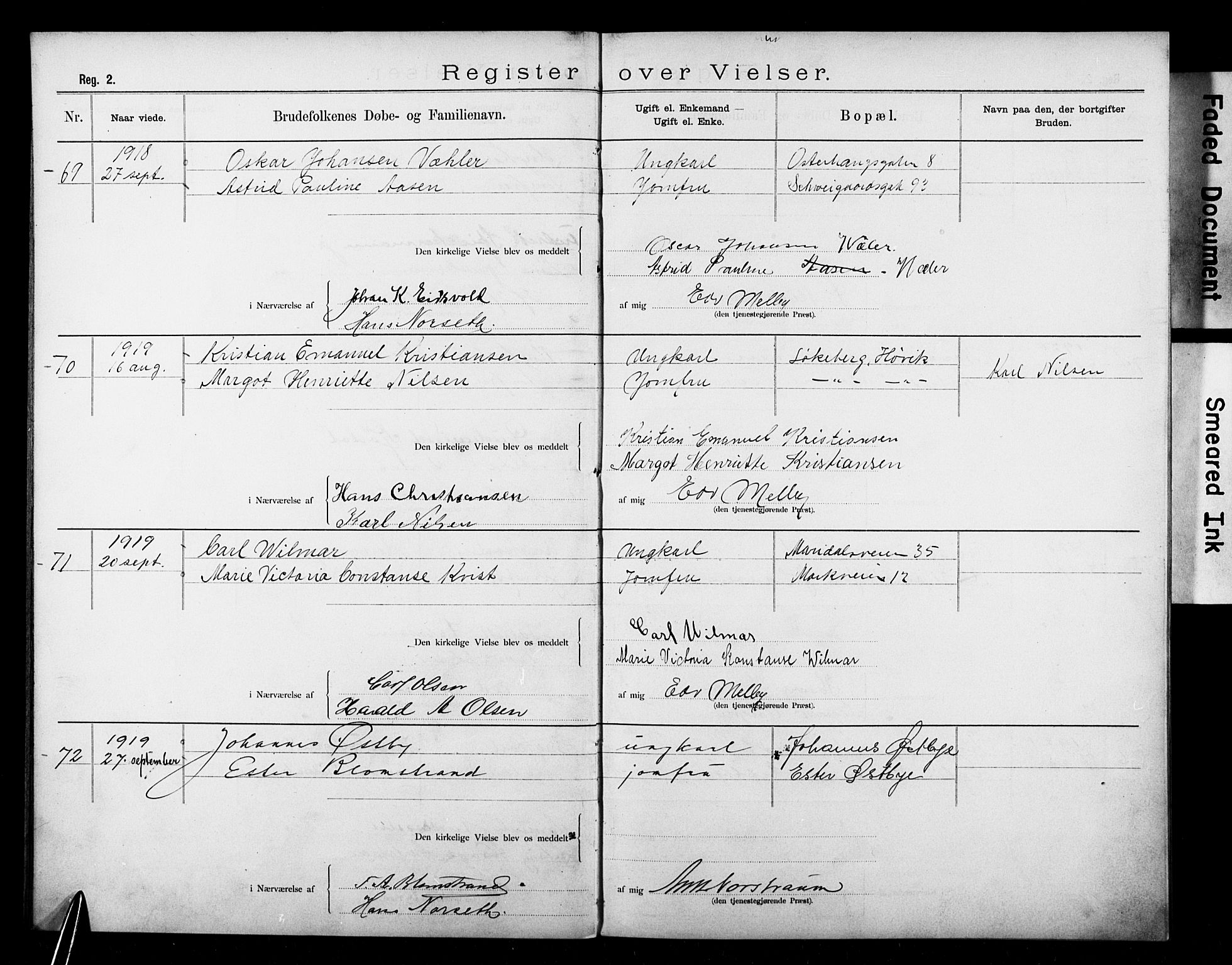 Den katolsk apostoliske menighet i Oslo , AV/SAO-PAO-0214/F/Fb/L0003: Dissenter register no. 3, 1905-1932
