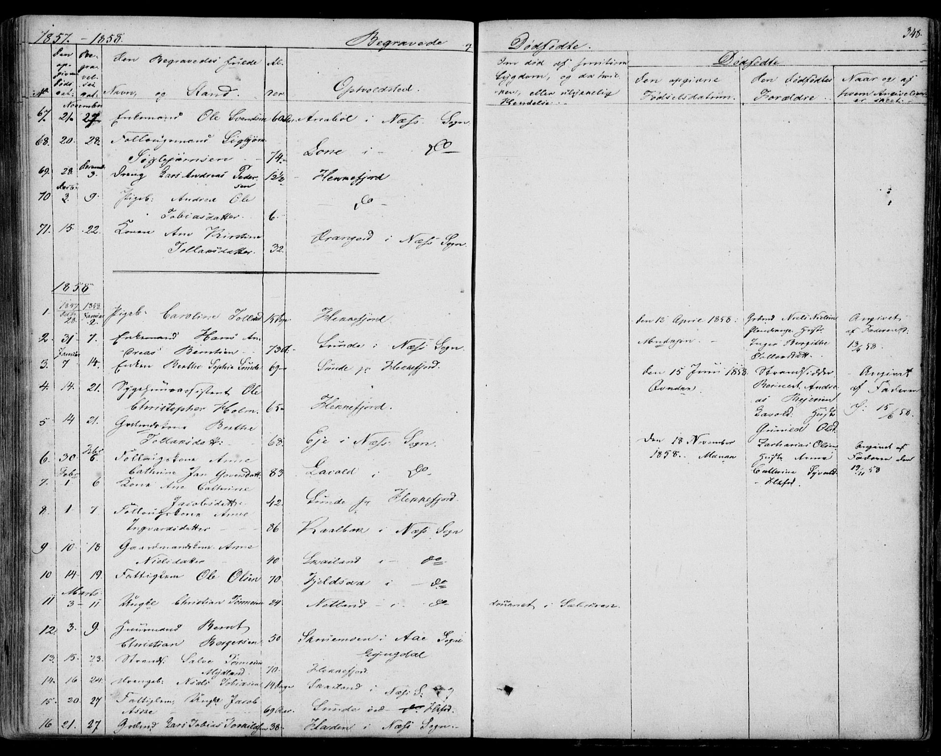 Flekkefjord sokneprestkontor, AV/SAK-1111-0012/F/Fb/Fbc/L0005: Parish register (copy) no. B 5, 1846-1866, p. 348