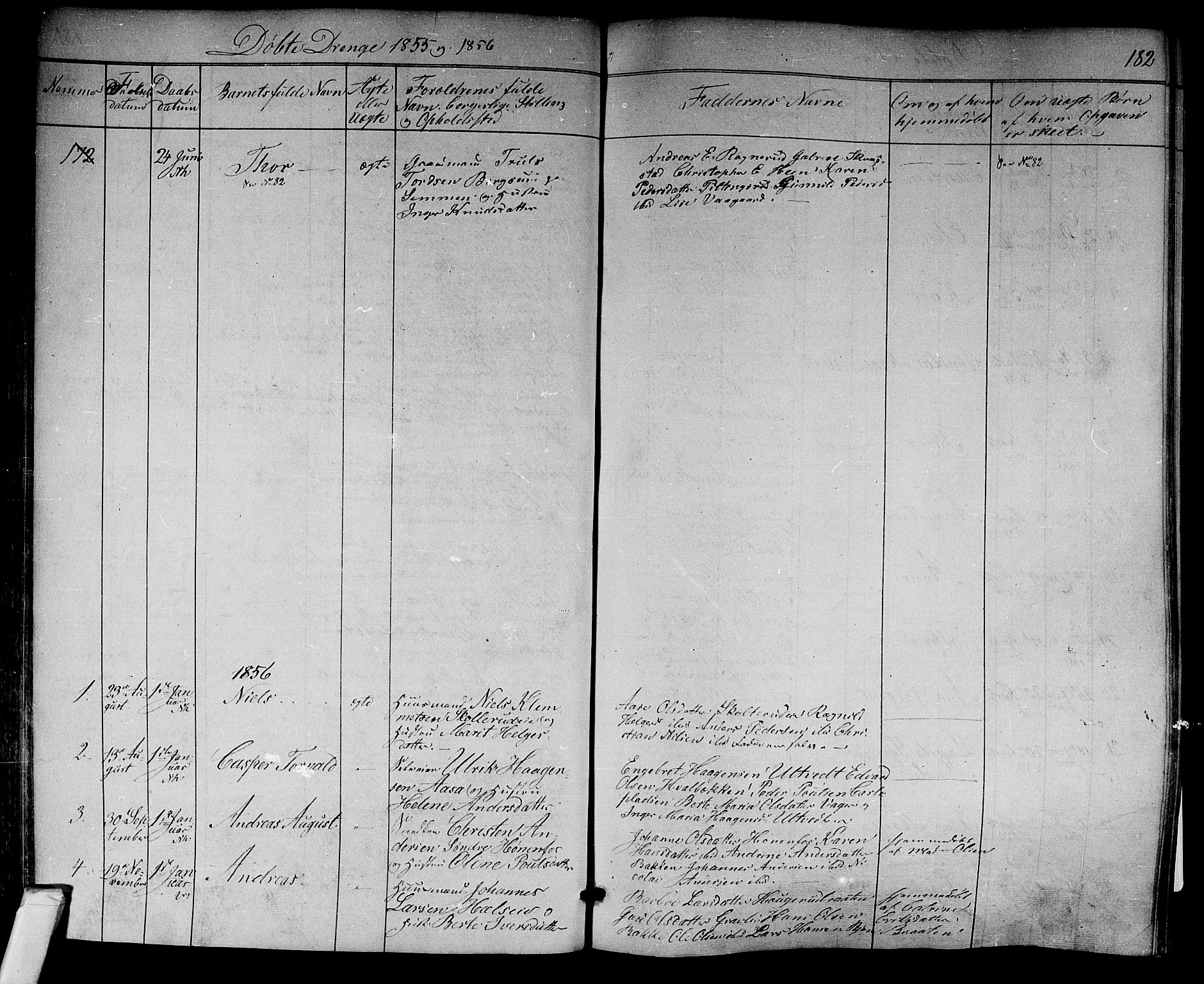 Norderhov kirkebøker, AV/SAKO-A-237/F/Fa/L0011: Parish register (official) no. 11, 1847-1856, p. 182