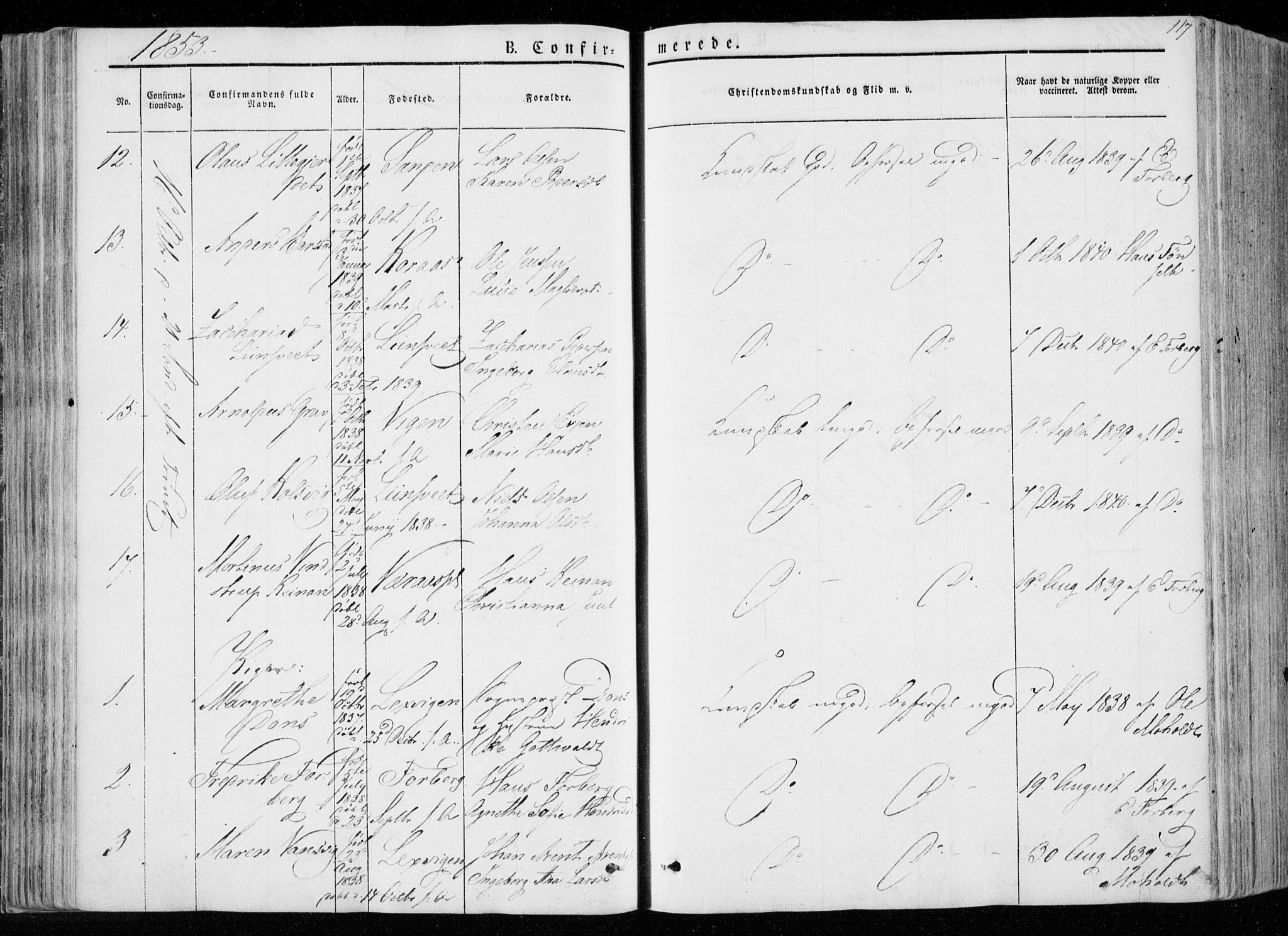 Ministerialprotokoller, klokkerbøker og fødselsregistre - Nord-Trøndelag, AV/SAT-A-1458/722/L0218: Parish register (official) no. 722A05, 1843-1868, p. 117