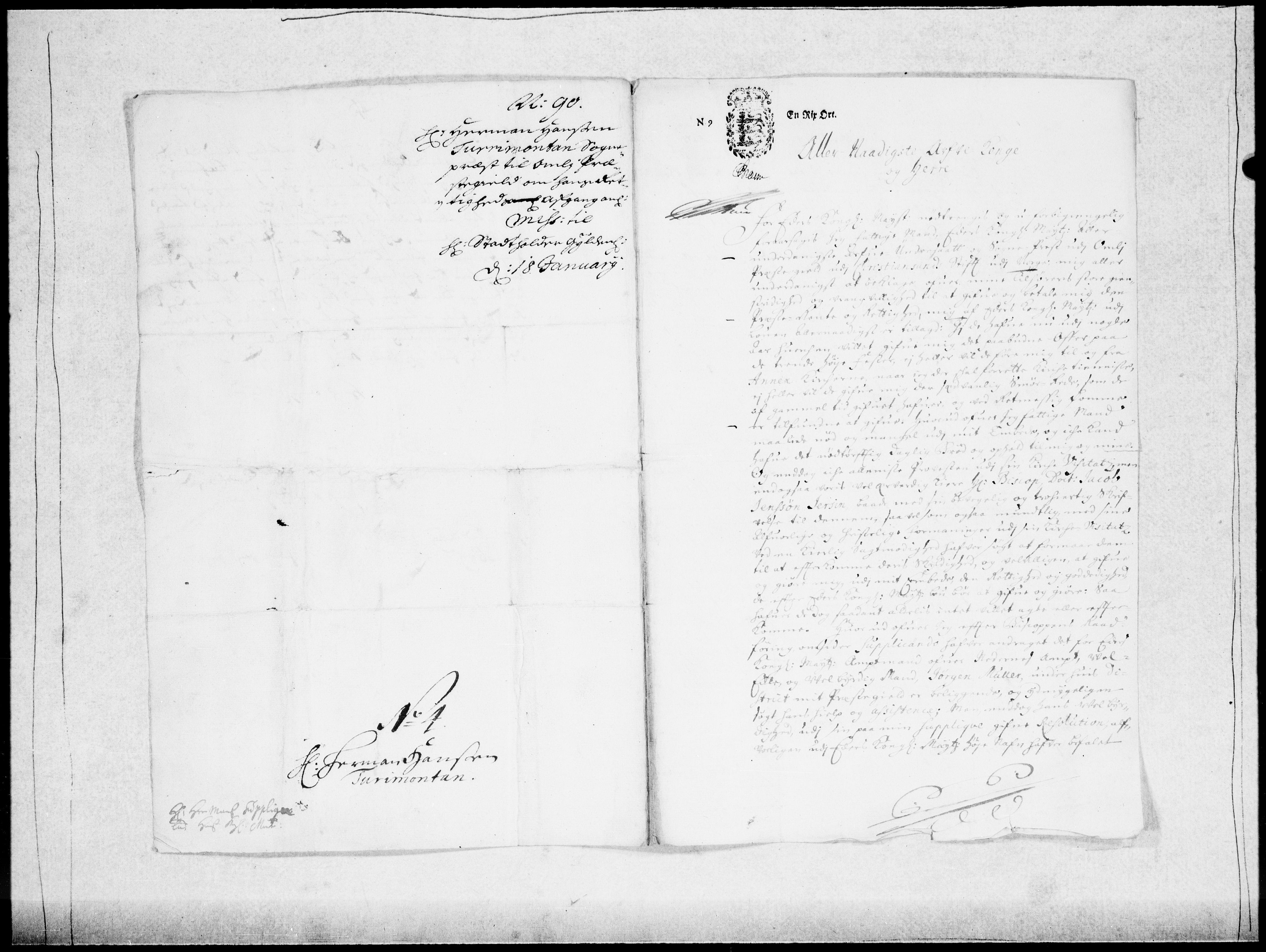 Danske Kanselli 1572-1799, AV/RA-EA-3023/F/Fc/Fcc/Fcca/L0043: Norske innlegg 1572-1799, 1689-1690, p. 253