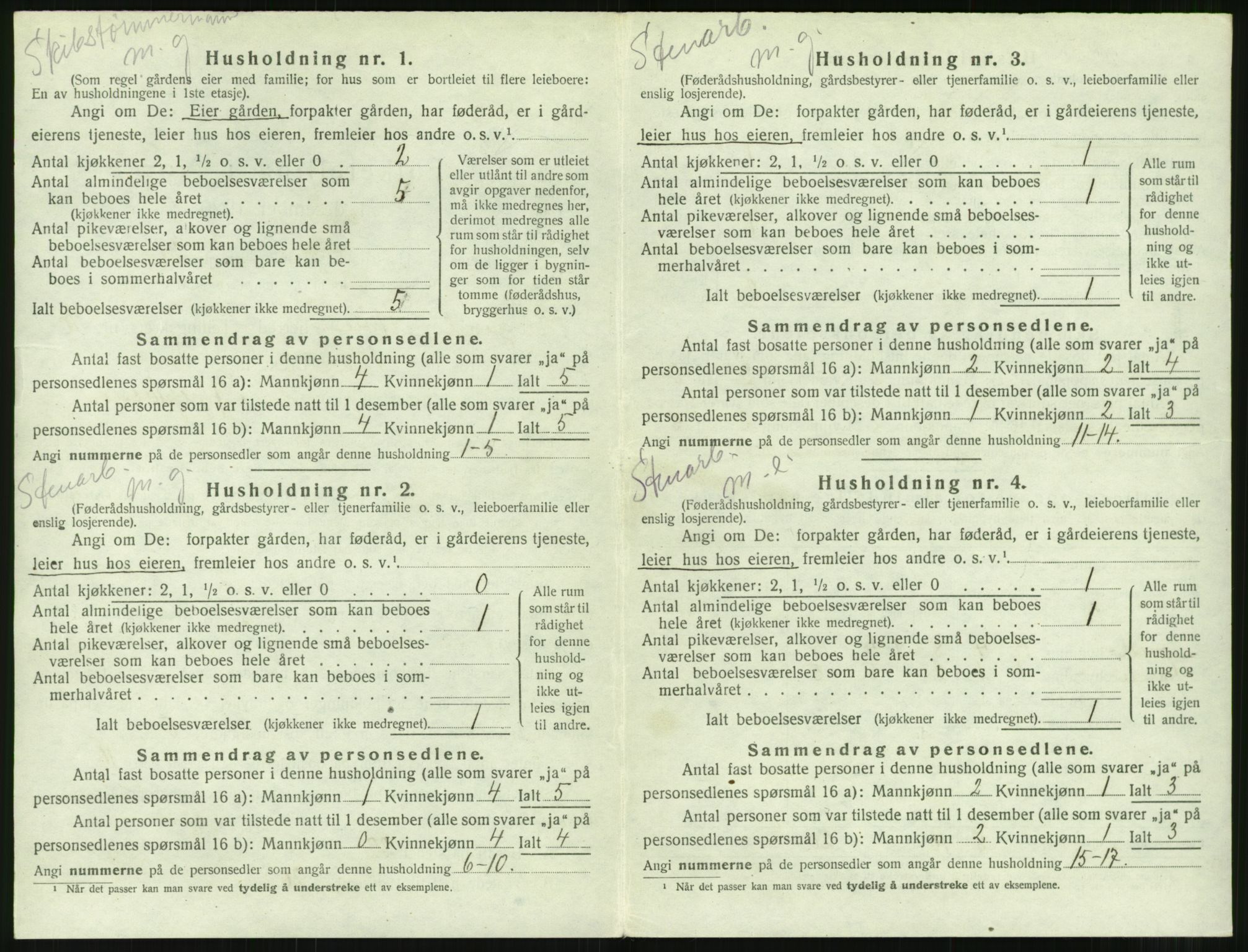 SAT, 1920 census for Borgund, 1920, p. 1115