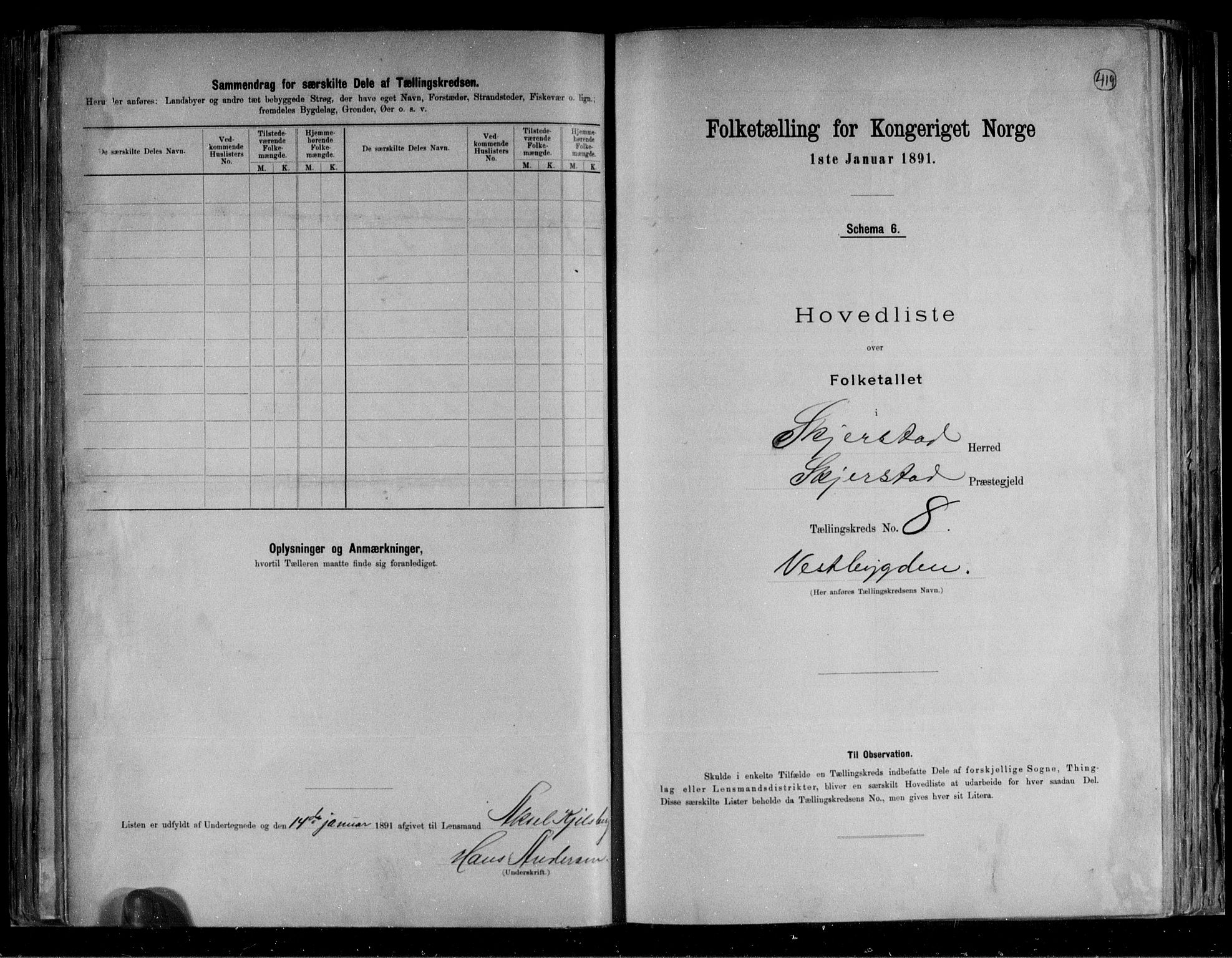 RA, 1891 census for 1842 Skjerstad, 1891, p. 19