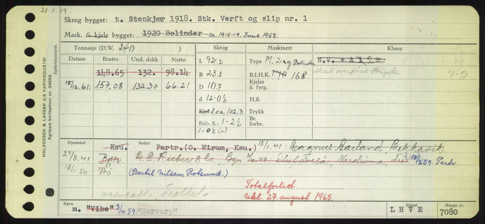 Sjøfartsdirektoratet med forløpere, Skipsmålingen, RA/S-1627/H/Hd/L0027: Fartøy, Norhop-Nør, p. 249