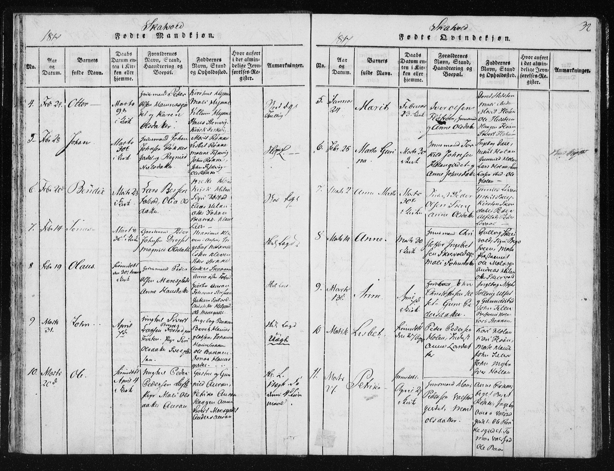 Ministerialprotokoller, klokkerbøker og fødselsregistre - Nord-Trøndelag, AV/SAT-A-1458/709/L0061: Parish register (official) no. 709A08 /2, 1815-1819, p. 32