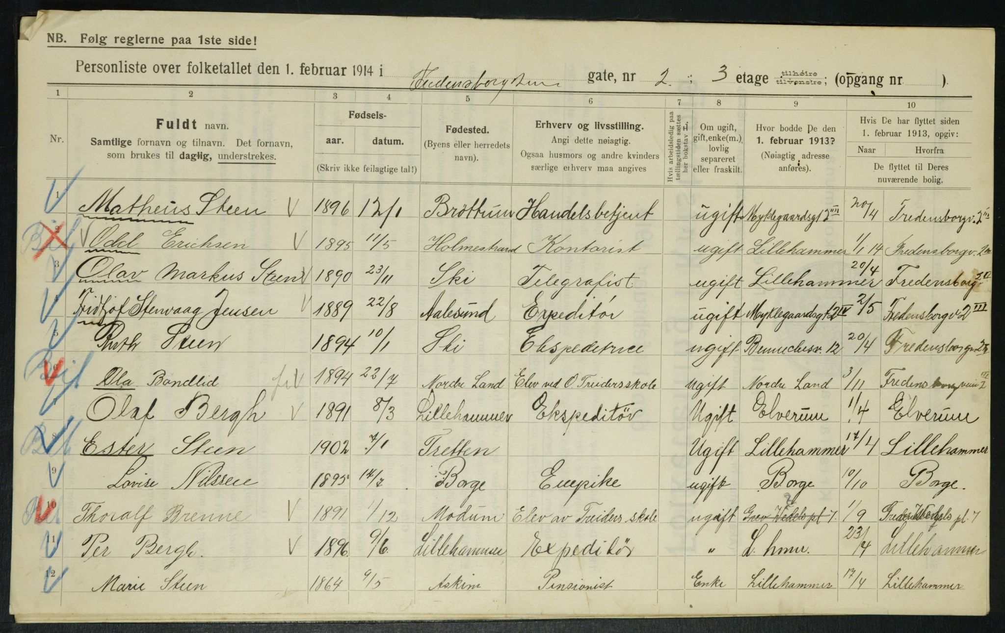 OBA, Municipal Census 1914 for Kristiania, 1914, p. 25651