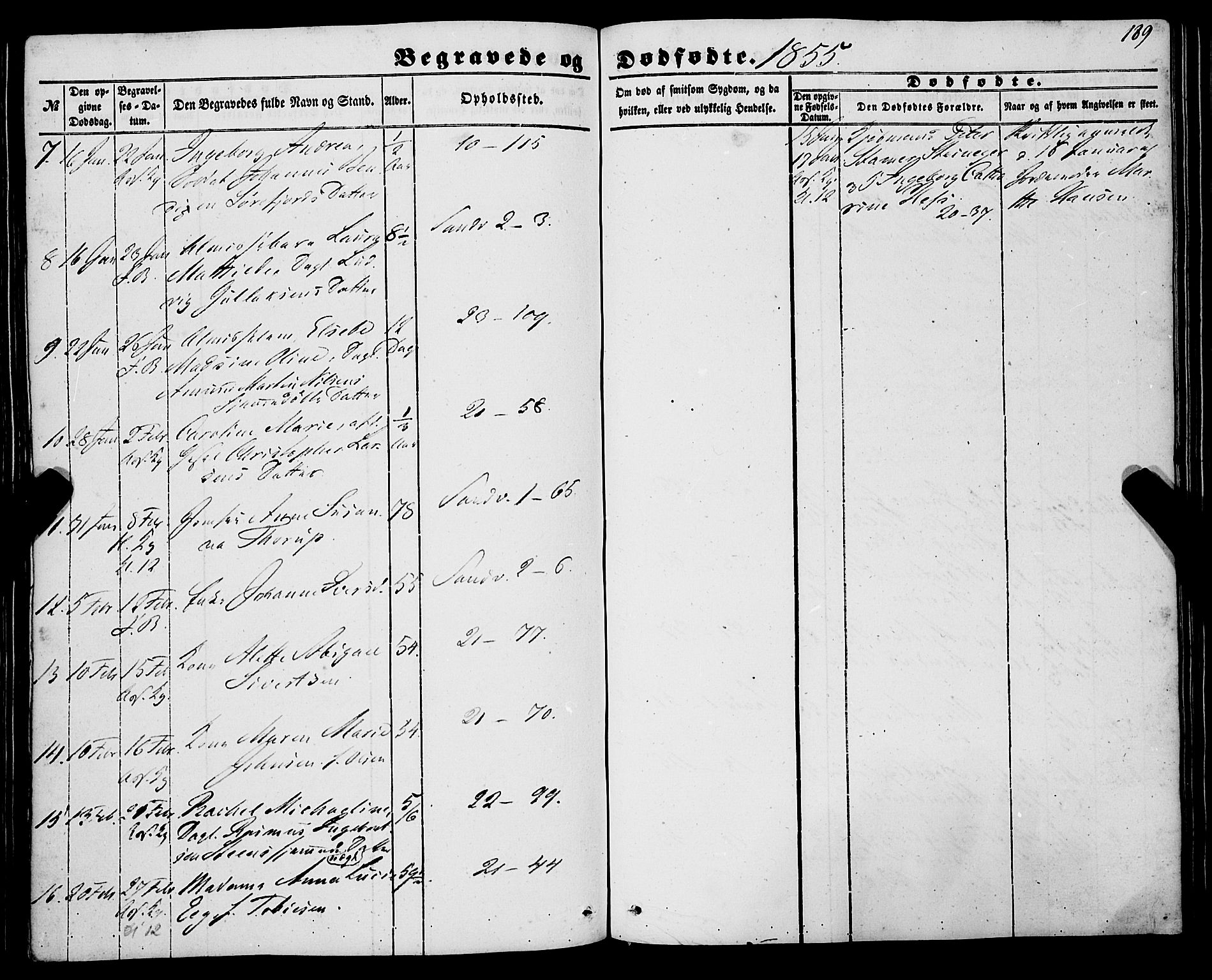 Korskirken sokneprestembete, AV/SAB-A-76101/H/Haa: Parish register (official) no. E 2, 1848-1862, p. 189