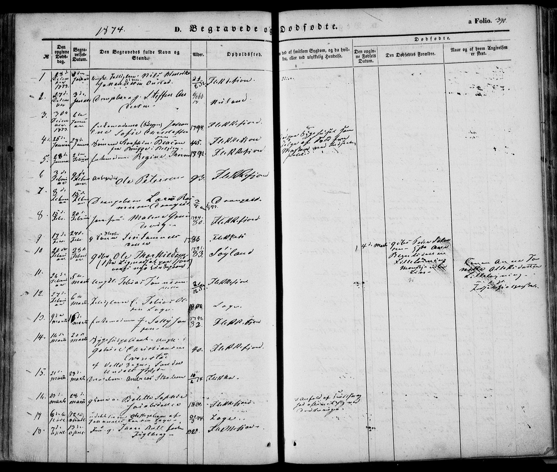 Flekkefjord sokneprestkontor, AV/SAK-1111-0012/F/Fa/Fac/L0005: Parish register (official) no. A 5, 1849-1875, p. 390