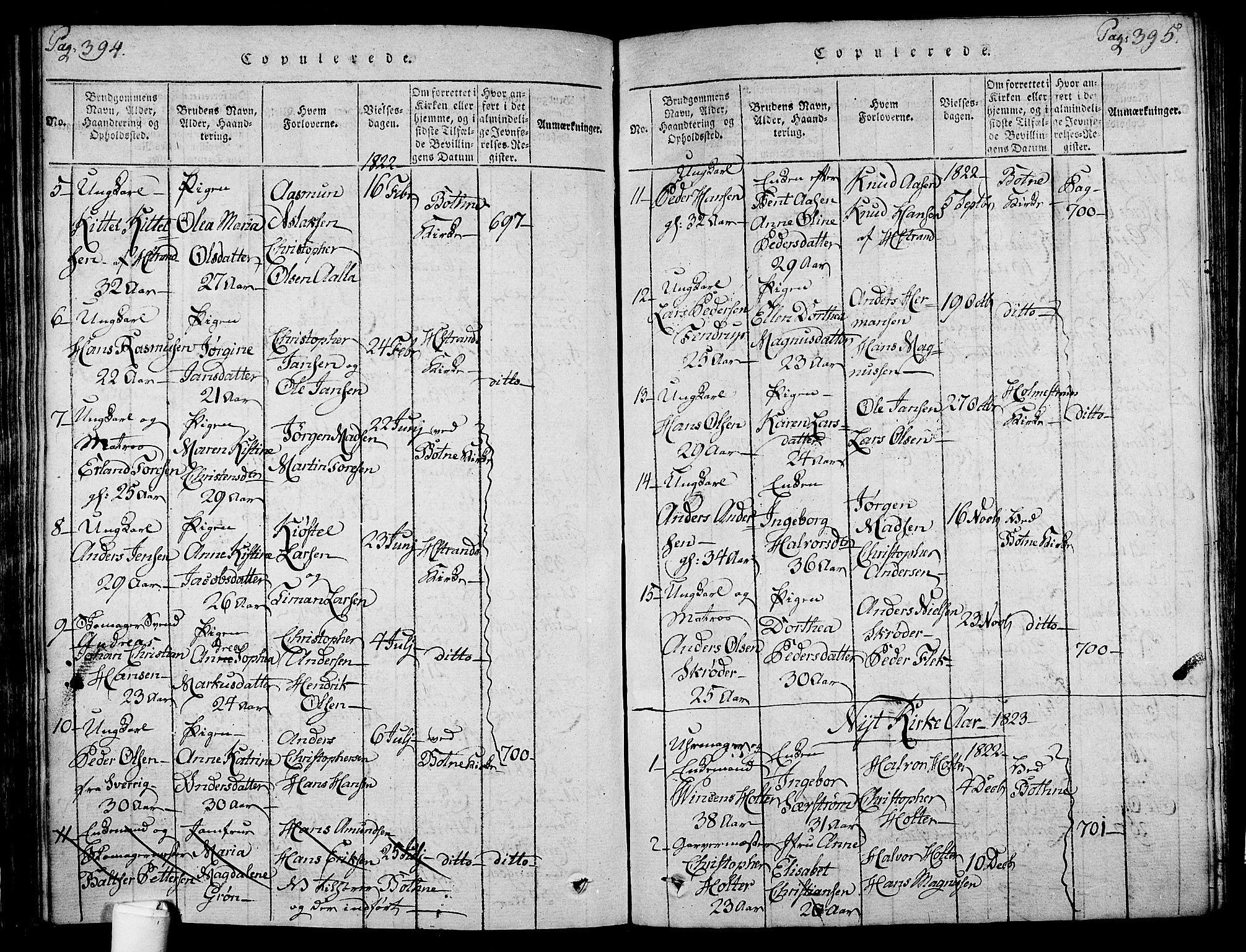 Holmestrand kirkebøker, SAKO/A-346/F/Fa/L0001: Parish register (official) no. 1, 1814-1840, p. 394-395