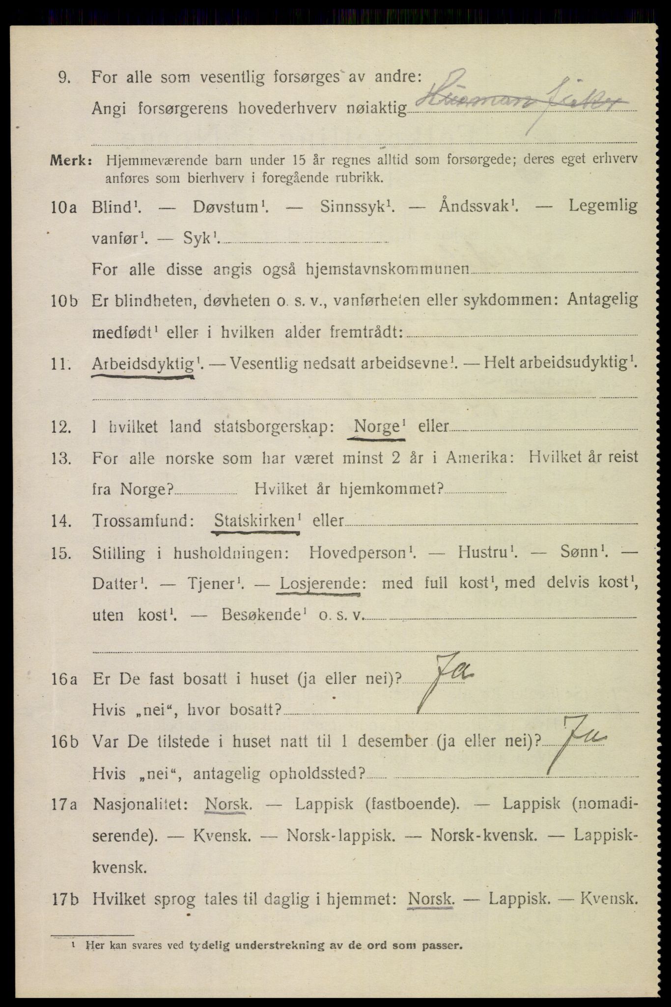 SAT, 1920 census for Saltdal, 1920, p. 1712