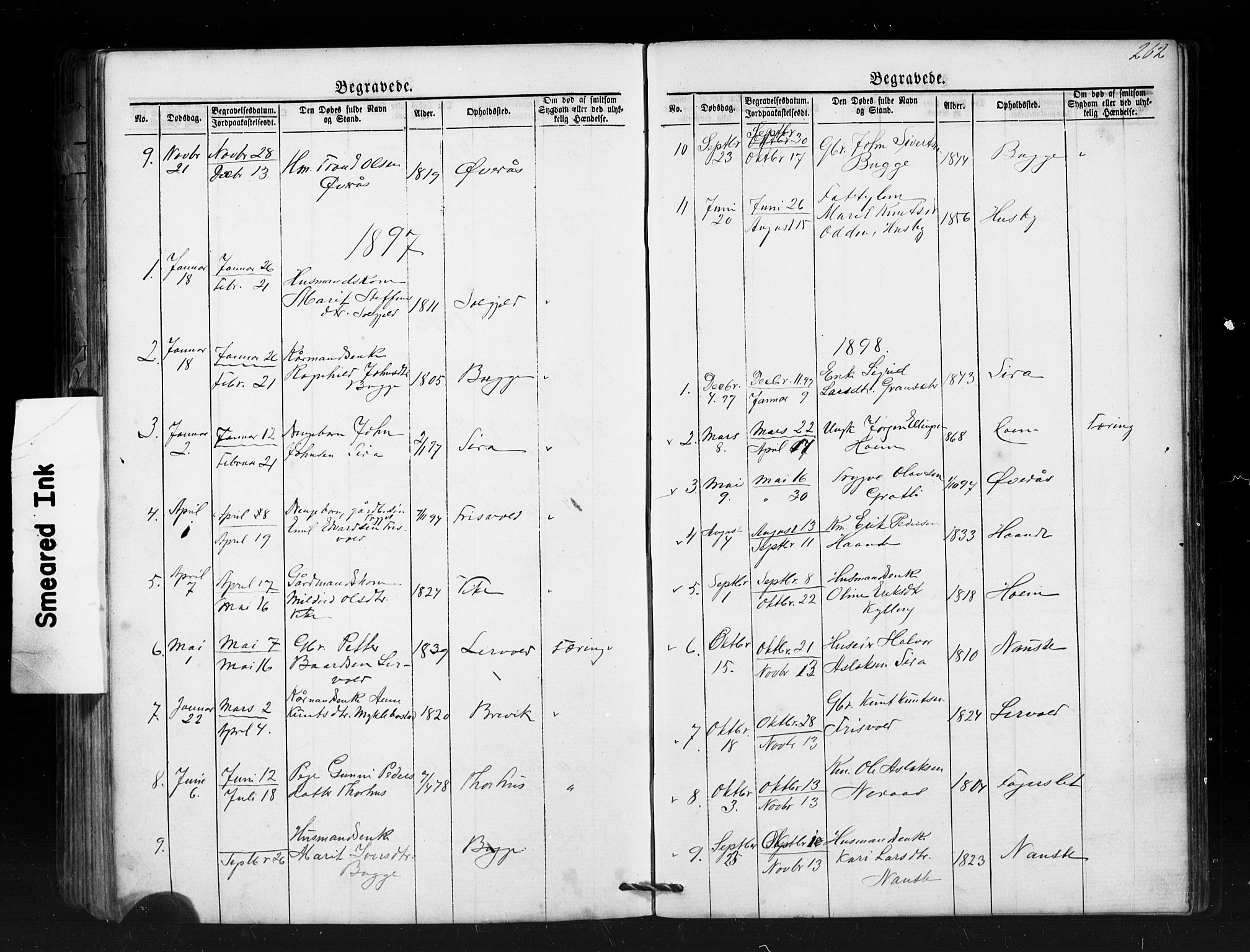 Ministerialprotokoller, klokkerbøker og fødselsregistre - Møre og Romsdal, SAT/A-1454/552/L0638: Parish register (copy) no. 552C01, 1867-1902, p. 262