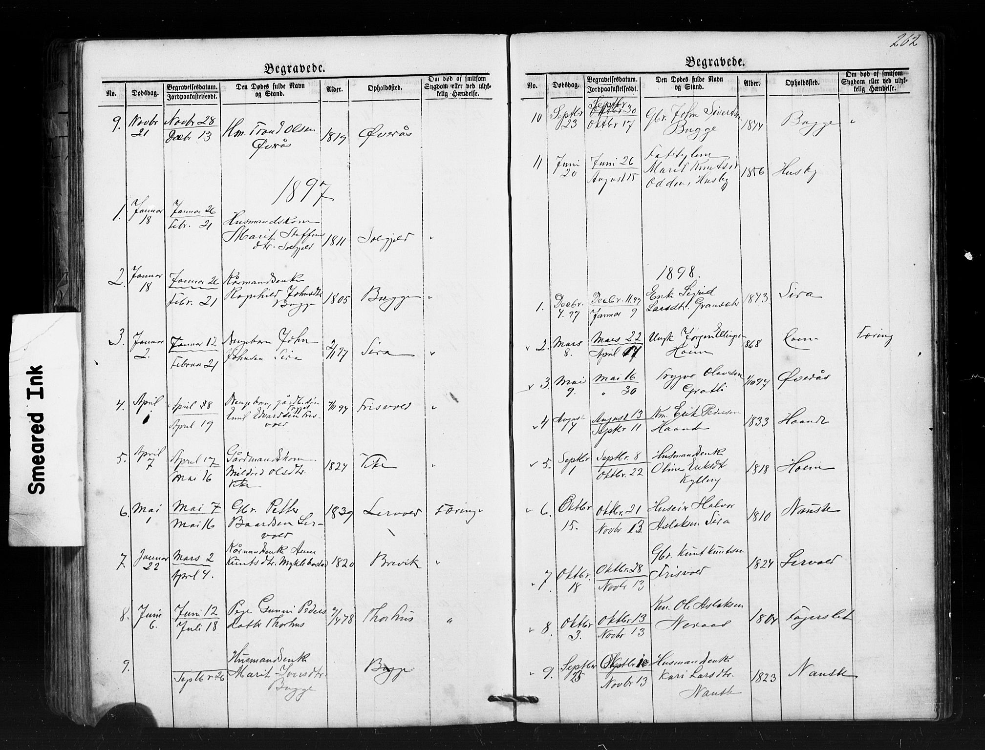 Ministerialprotokoller, klokkerbøker og fødselsregistre - Møre og Romsdal, AV/SAT-A-1454/552/L0638: Parish register (copy) no. 552C01, 1867-1902, p. 262