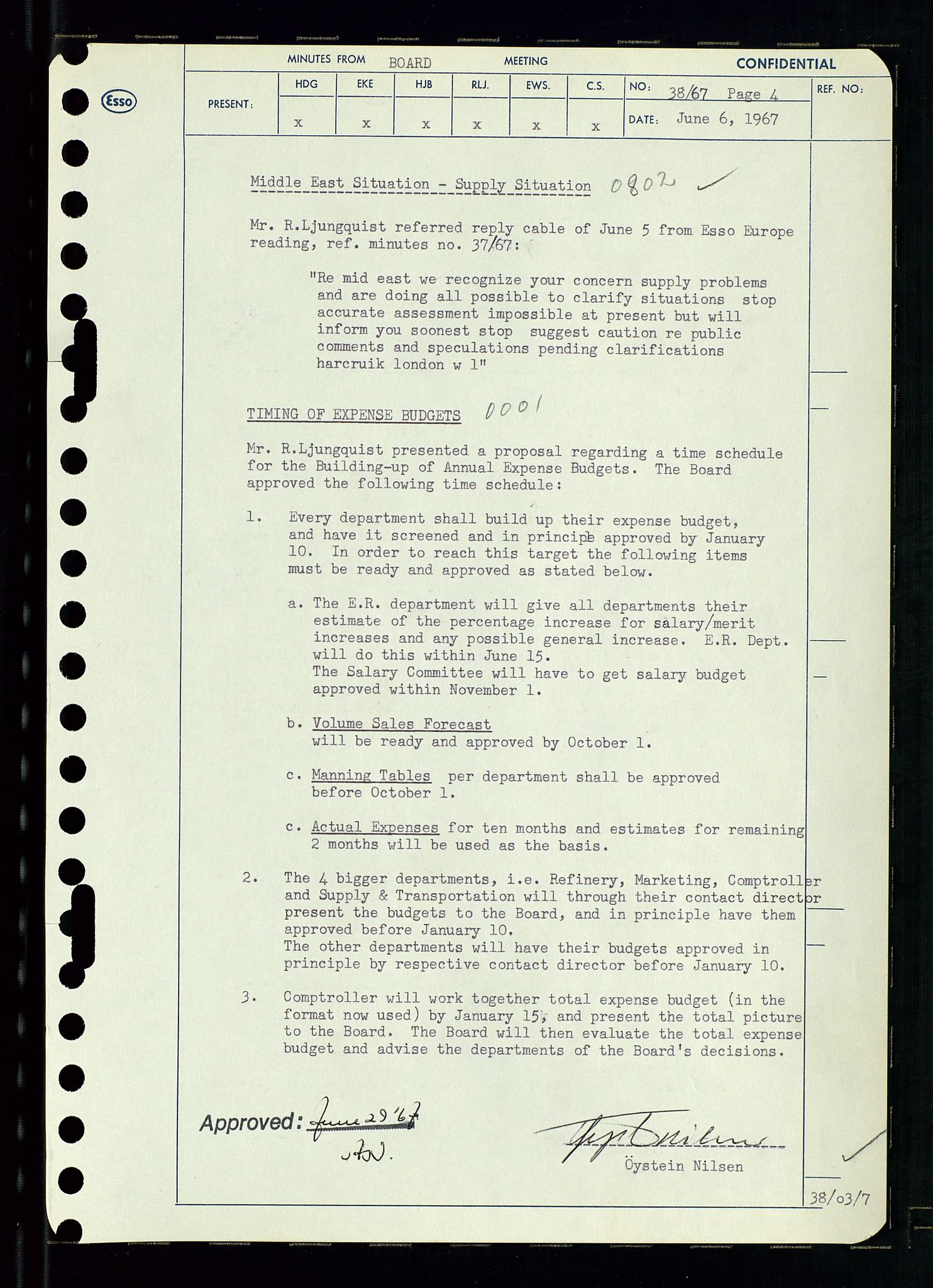 Pa 0982 - Esso Norge A/S, AV/SAST-A-100448/A/Aa/L0002/0003: Den administrerende direksjon Board minutes (styrereferater) / Den administrerende direksjon Board minutes (styrereferater), 1967, p. 80