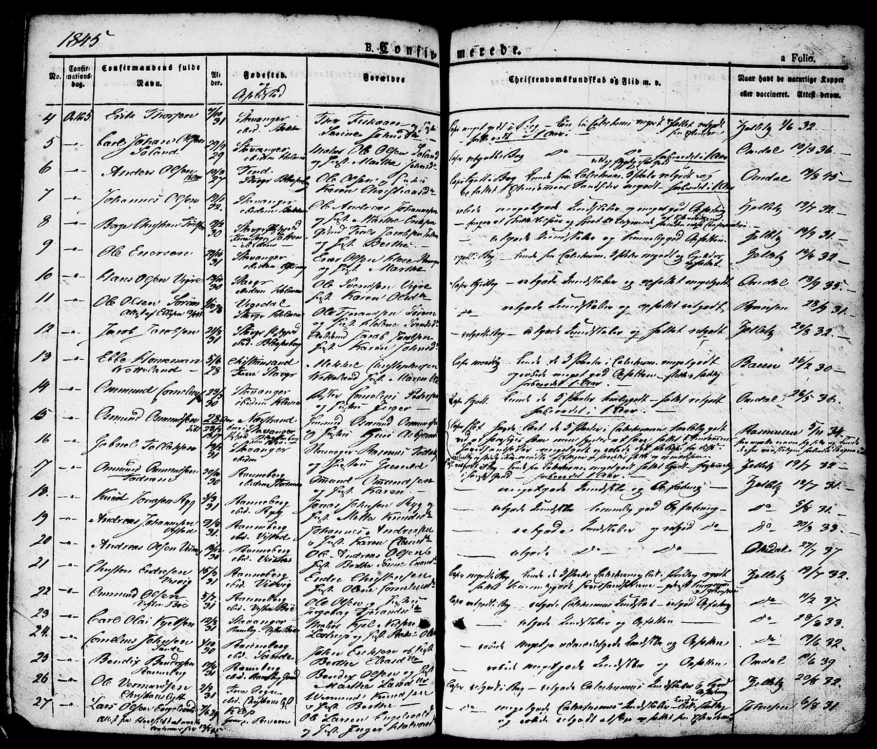 Domkirken sokneprestkontor, AV/SAST-A-101812/001/30/30BA/L0011: Parish register (official) no. A 11, 1832-1856