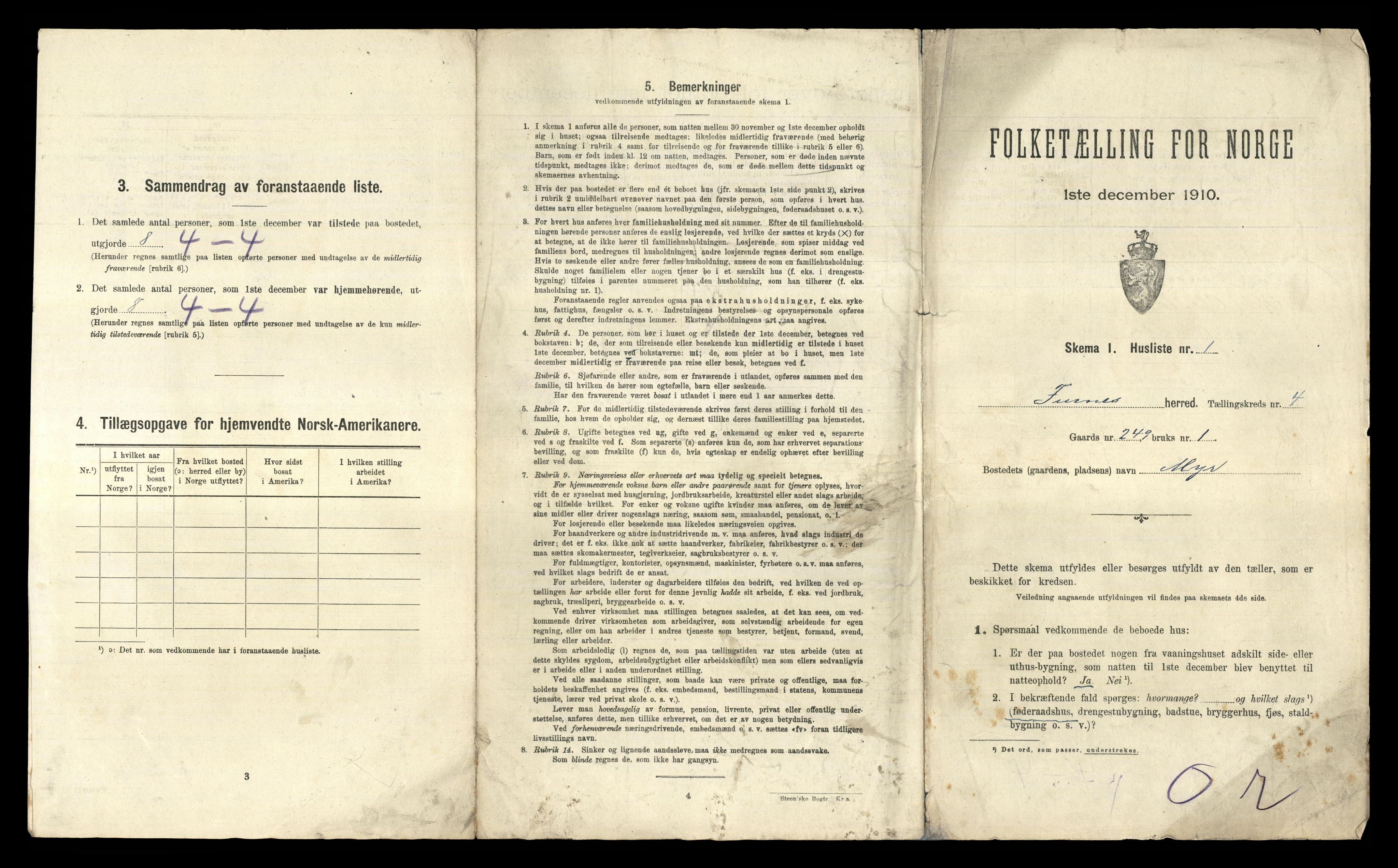 RA, 1910 census for Furnes, 1910, p. 746