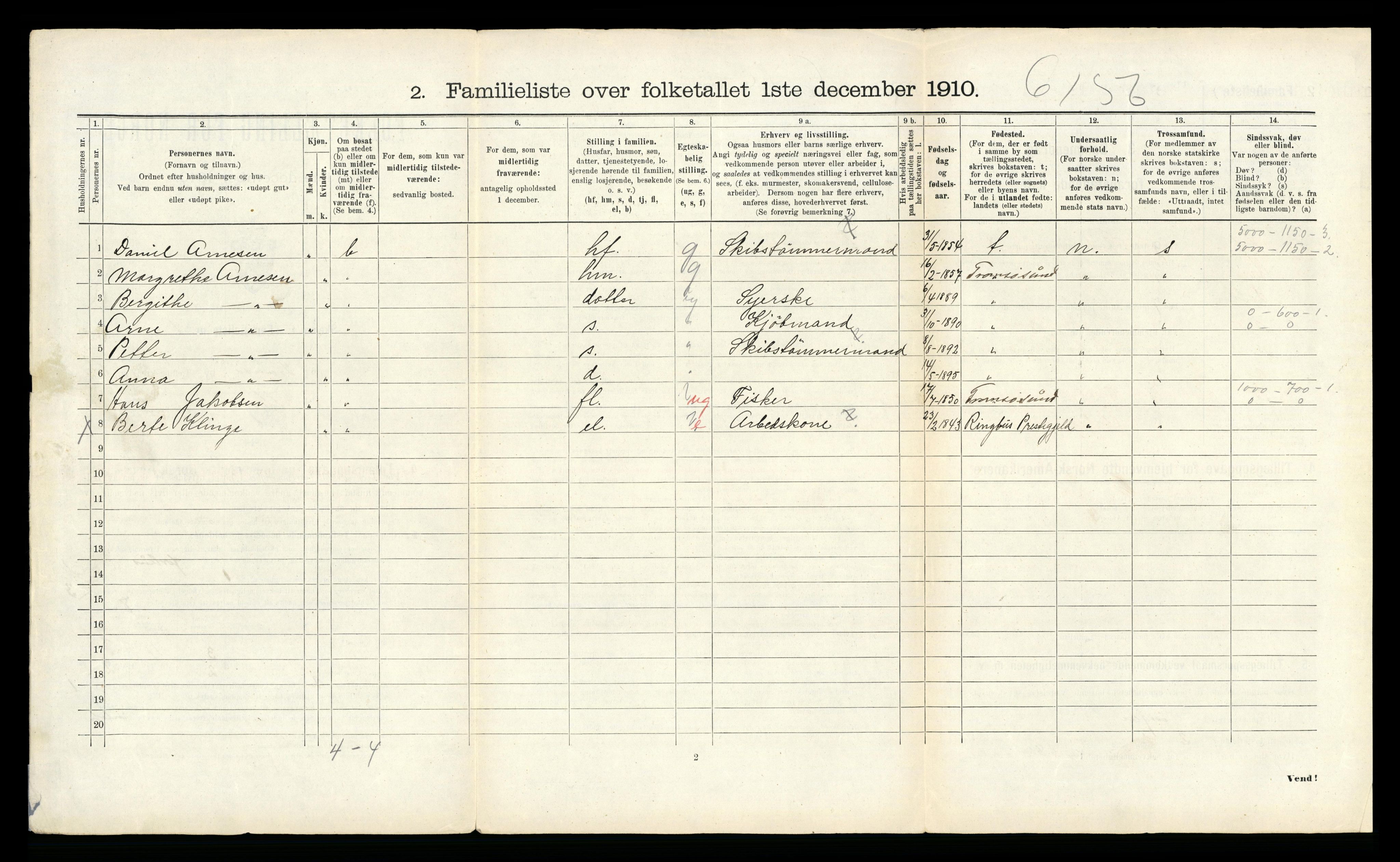 RA, 1910 census for Tromsø, 1910, p. 3979