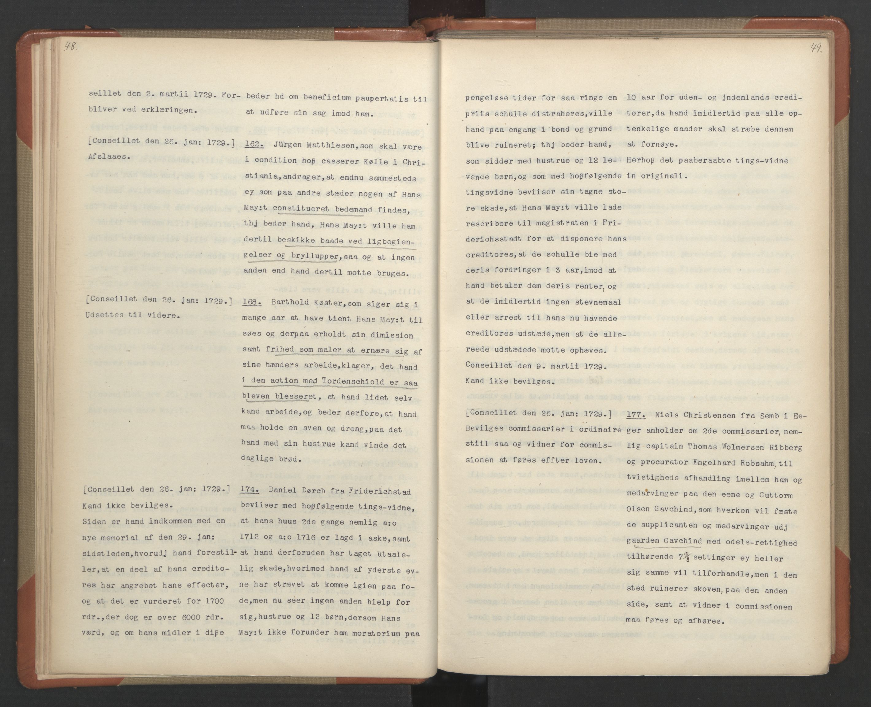 Avskriftsamlingen, AV/RA-EA-4022/F/Fa/L0092: Supplikker, 1729, p. 28