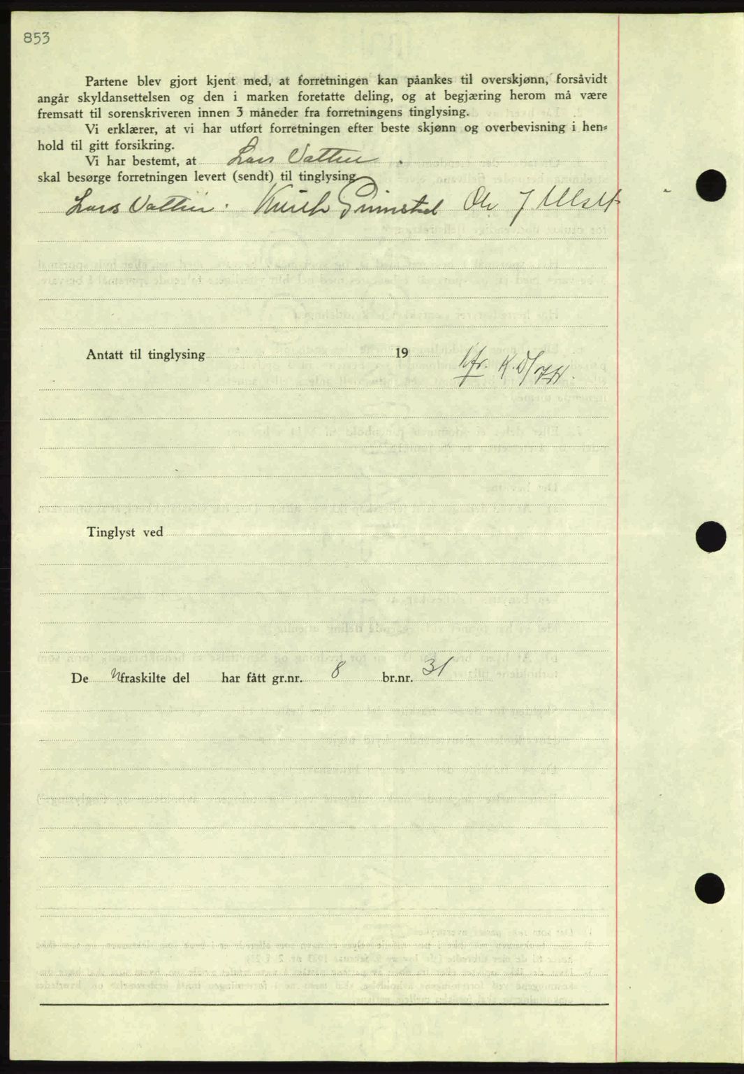 Nordmøre sorenskriveri, AV/SAT-A-4132/1/2/2Ca: Mortgage book no. A82, 1937-1938, Diary no: : 3176/1937