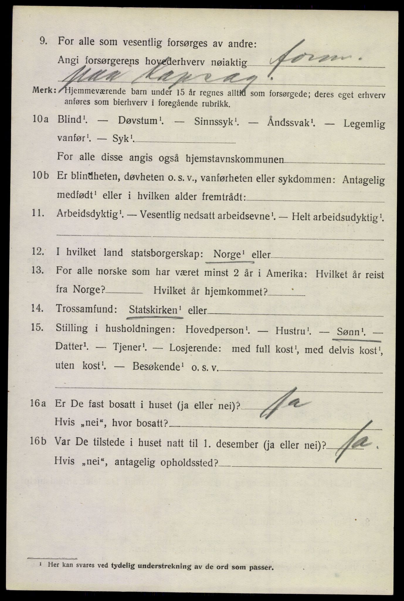 SAKO, 1920 census for Solum, 1920, p. 2267