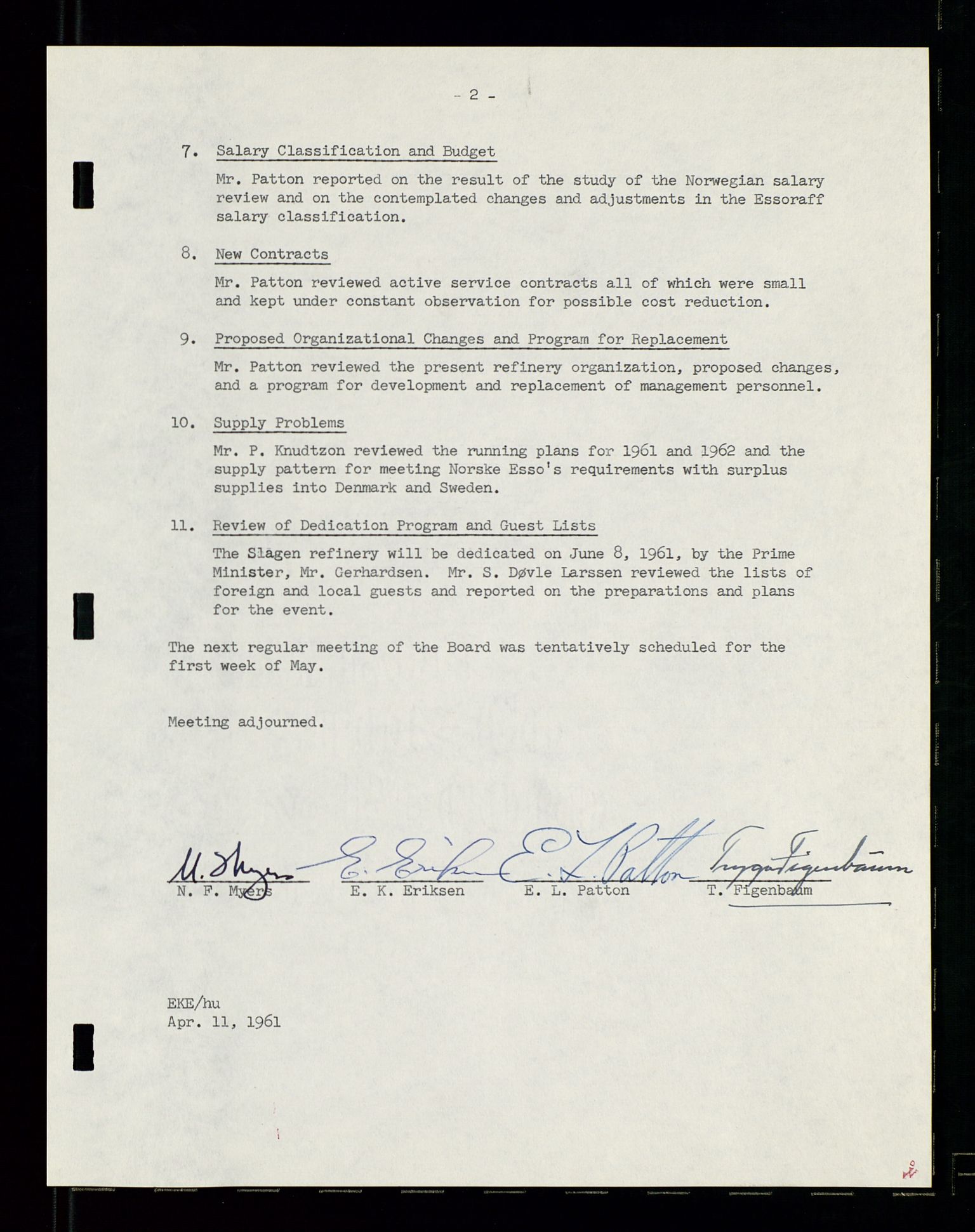 PA 1537 - A/S Essoraffineriet Norge, AV/SAST-A-101957/A/Aa/L0001/0002: Styremøter / Shareholder meetings, board meetings, by laws (vedtekter), 1957-1960, p. 114