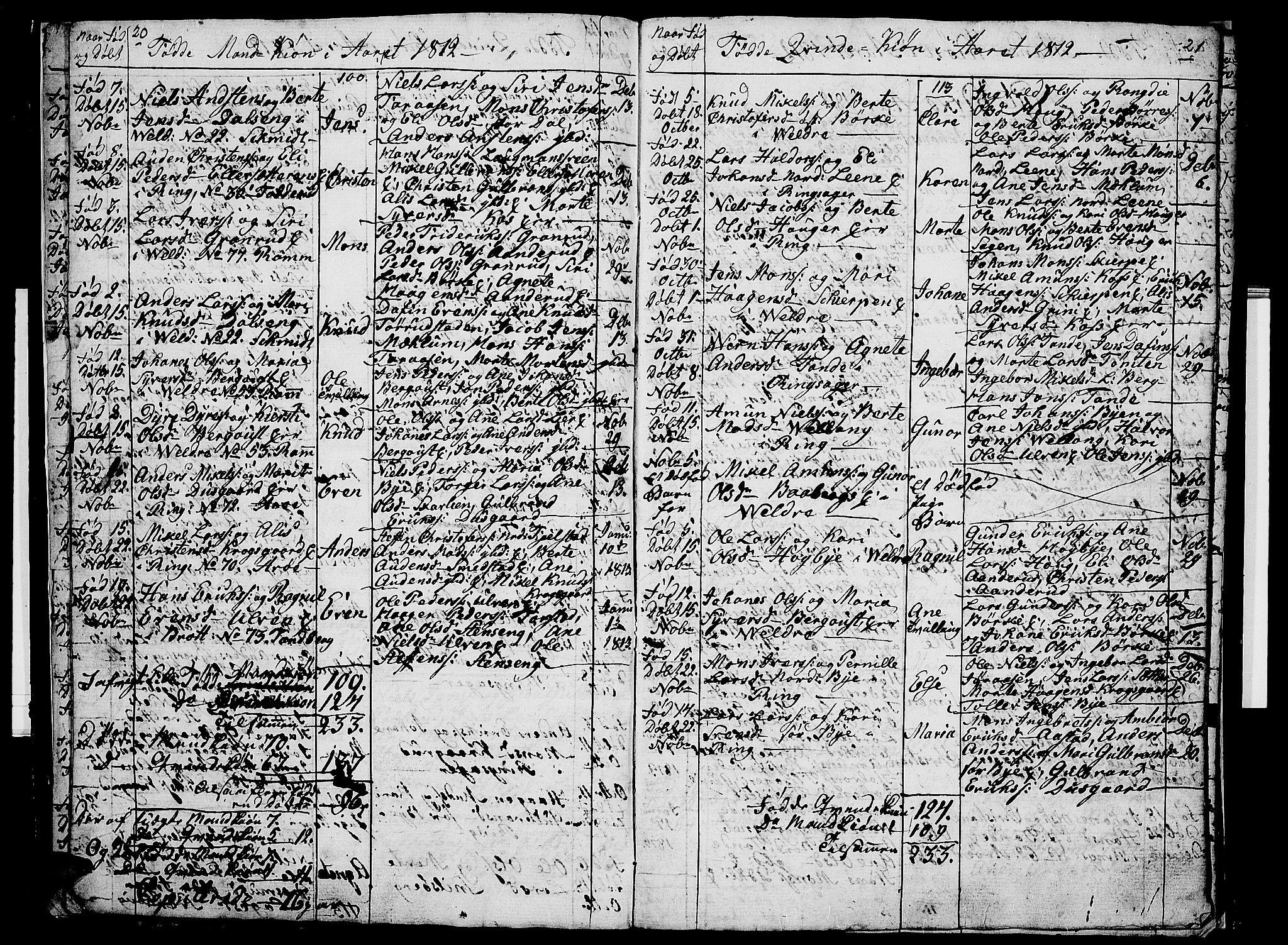 Ringsaker prestekontor, AV/SAH-PREST-014/I/Ia/L0005/0009: Parish register draft no. 5.9, 1811-1814, p. 20-21