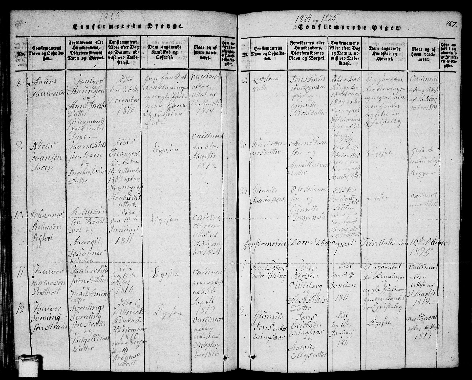 Sauherad kirkebøker, AV/SAKO-A-298/F/Fa/L0005: Parish register (official) no. I 5, 1815-1829, p. 267