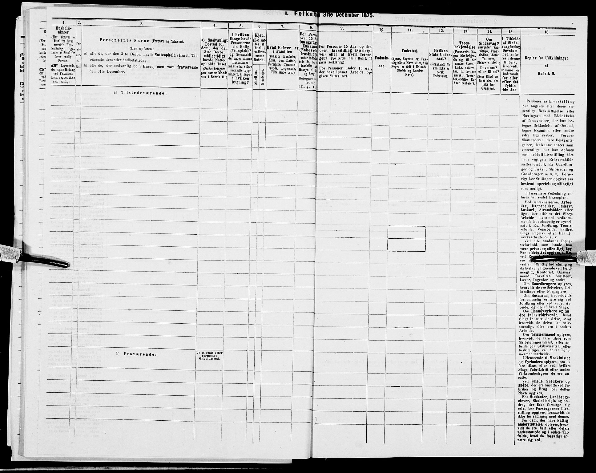 SAK, 1875 census for 1001P Kristiansand, 1875, p. 978