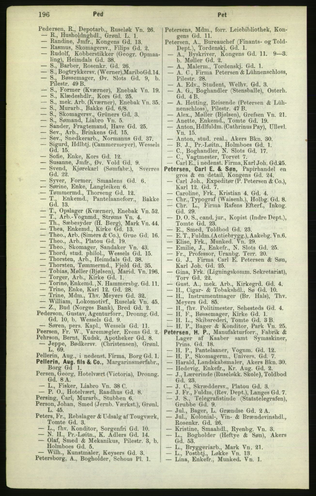 Kristiania/Oslo adressebok, PUBL/-, 1882, p. 196