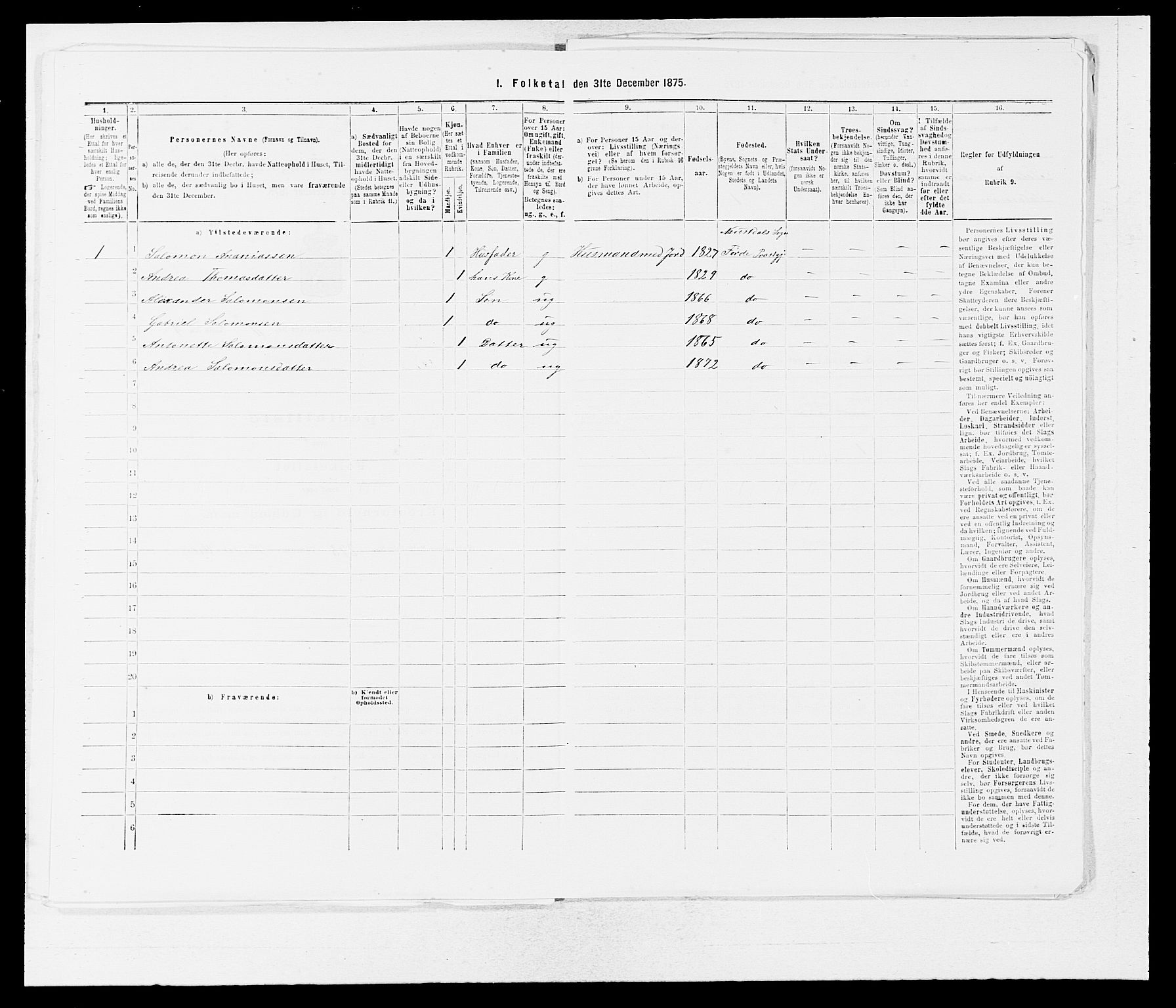 SAB, 1875 census for 1432P Førde, 1875, p. 1340