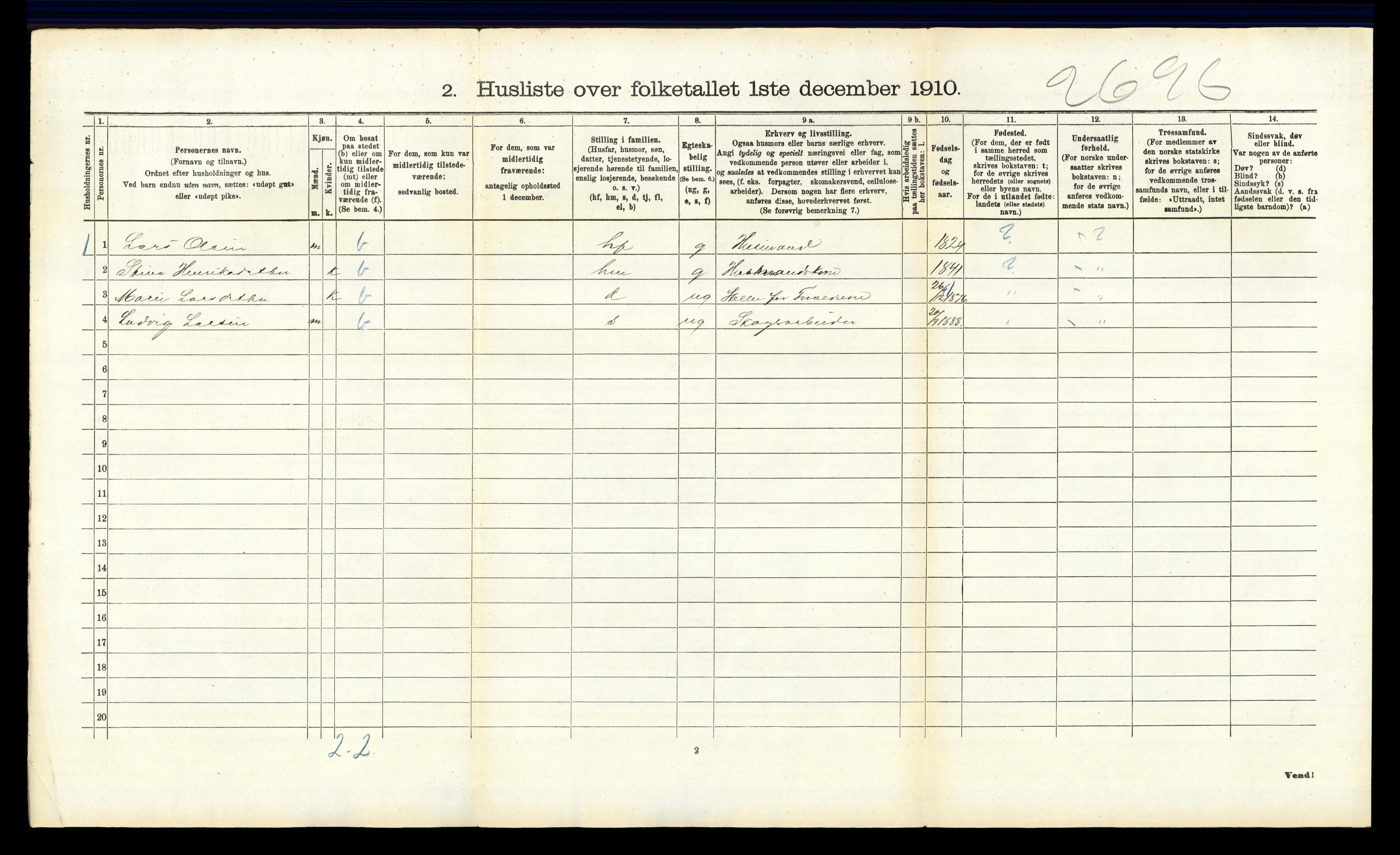 RA, 1910 census for Stor-Elvdal, 1910, p. 144