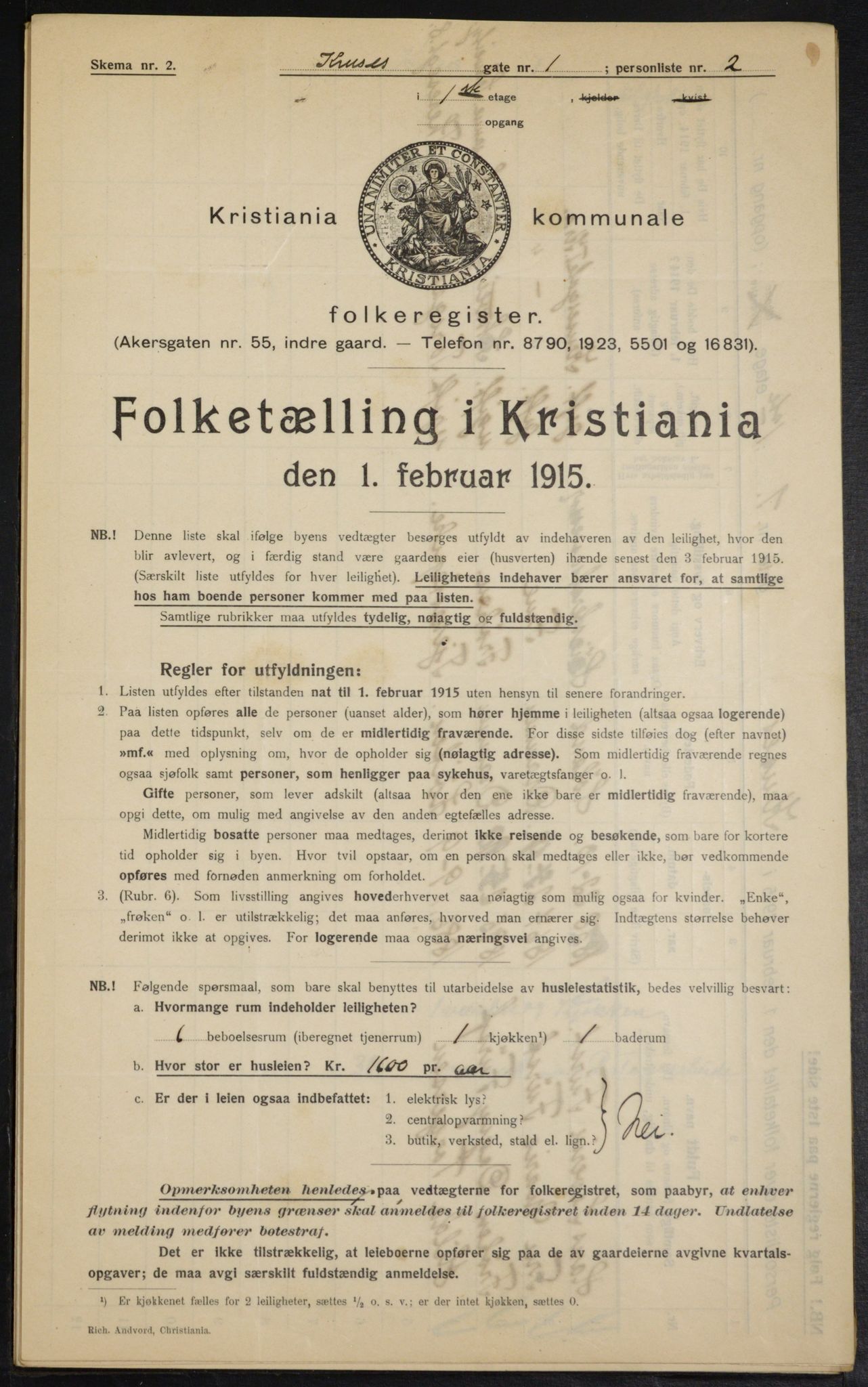 OBA, Municipal Census 1915 for Kristiania, 1915, p. 54424