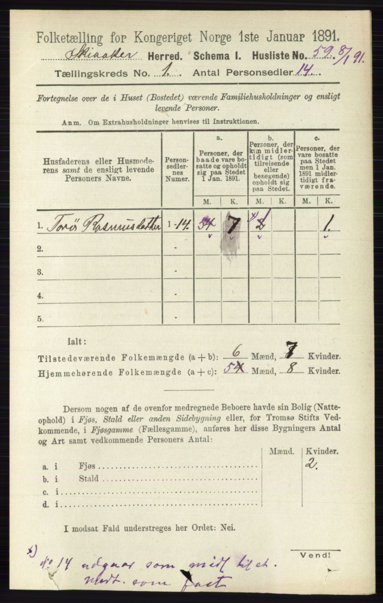 RA, 1891 census for 0513 Skjåk, 1891, p. 82