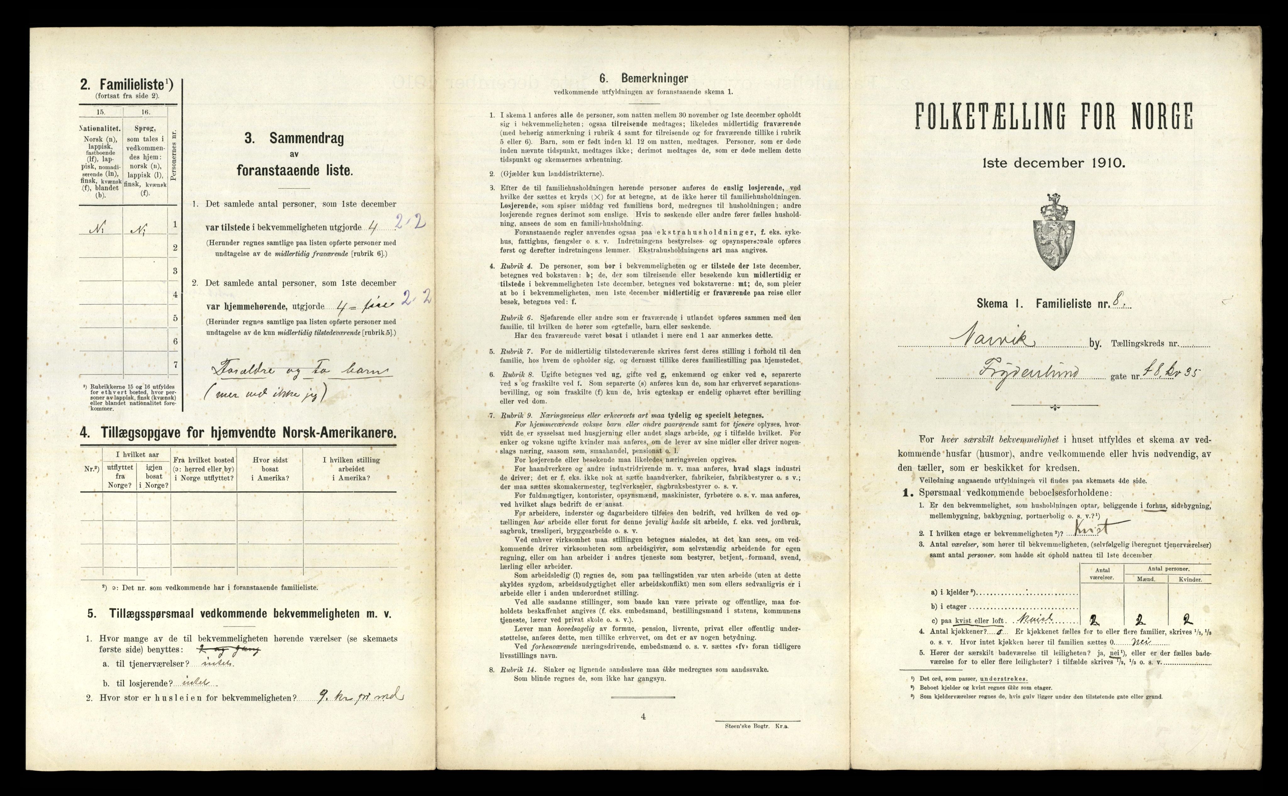 RA, 1910 census for Narvik, 1910, p. 1931