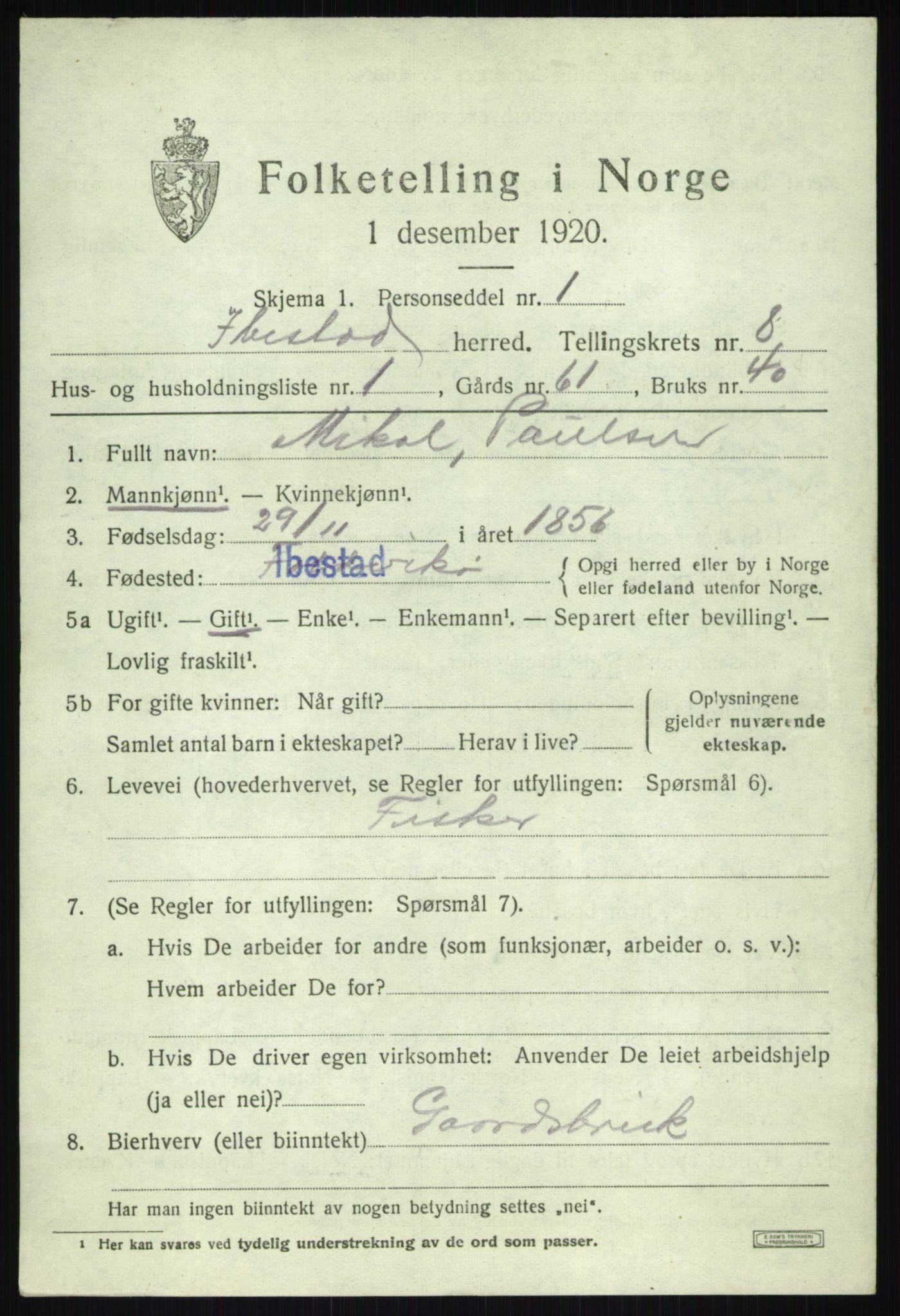 SATØ, 1920 census for Ibestad, 1920, p. 4963