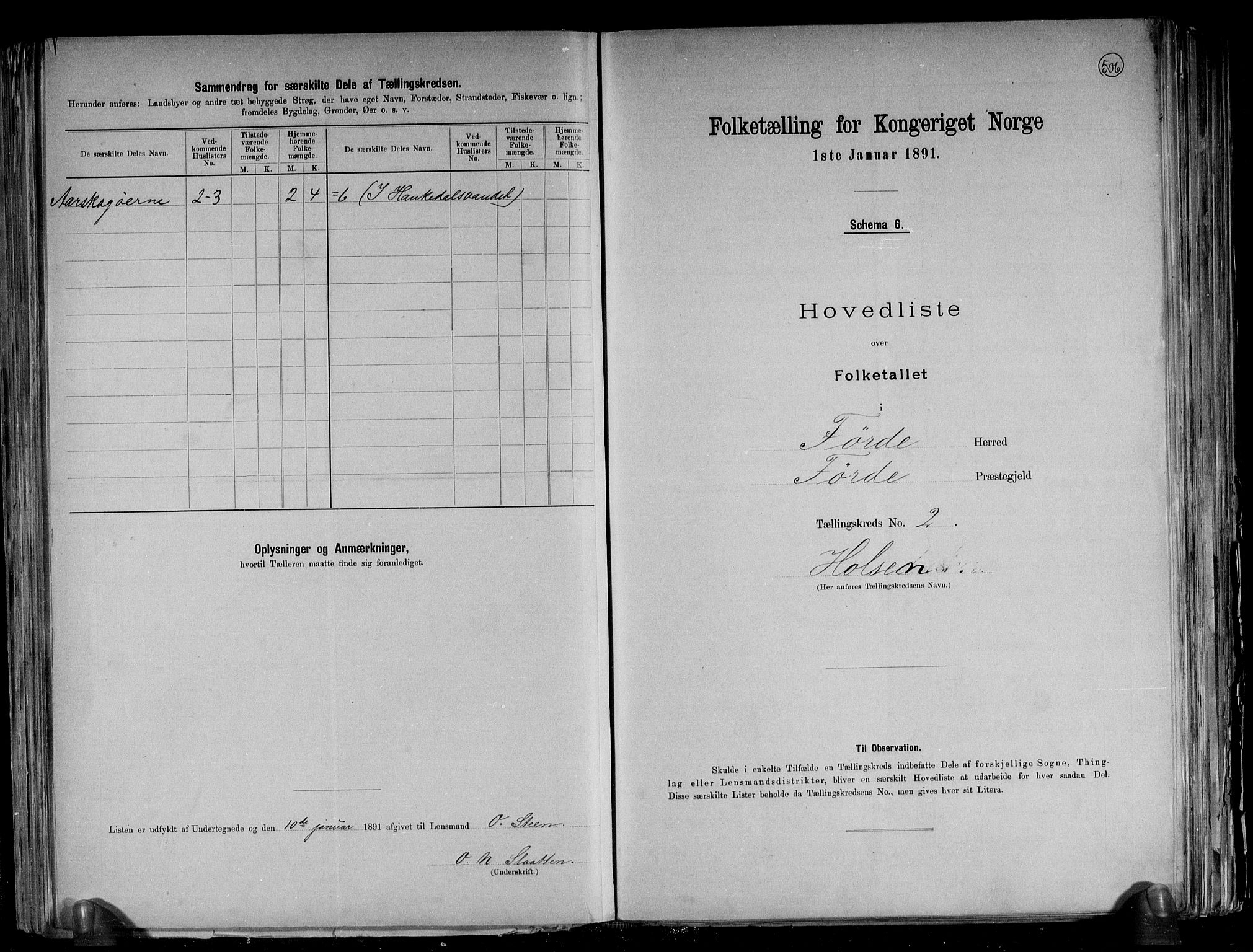 RA, 1891 census for 1432 Førde, 1891, p. 6