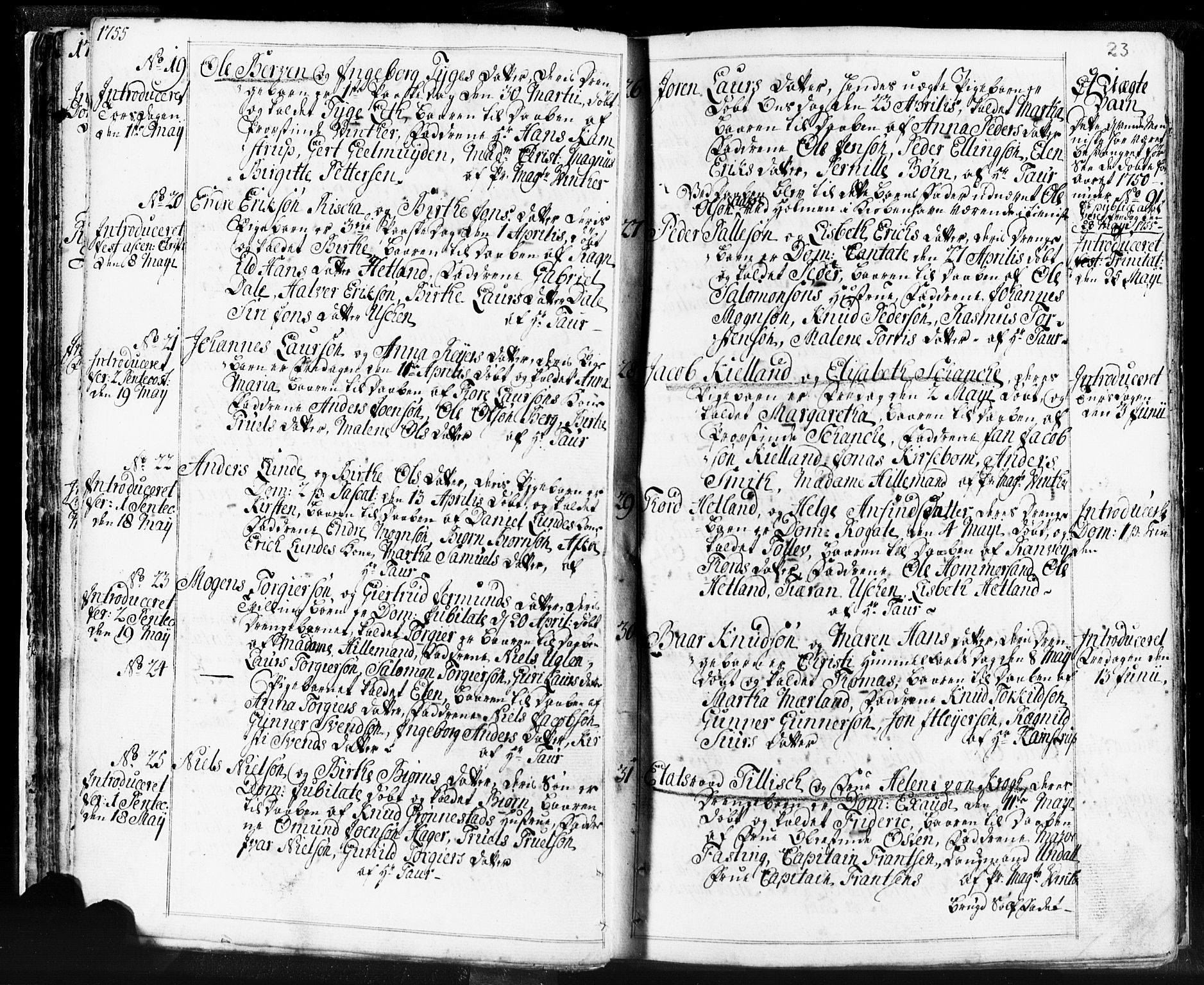 Domkirken sokneprestkontor, SAST/A-101812/001/30/30BB/L0004: Parish register (copy) no. B 4, 1752-1790, p. 23