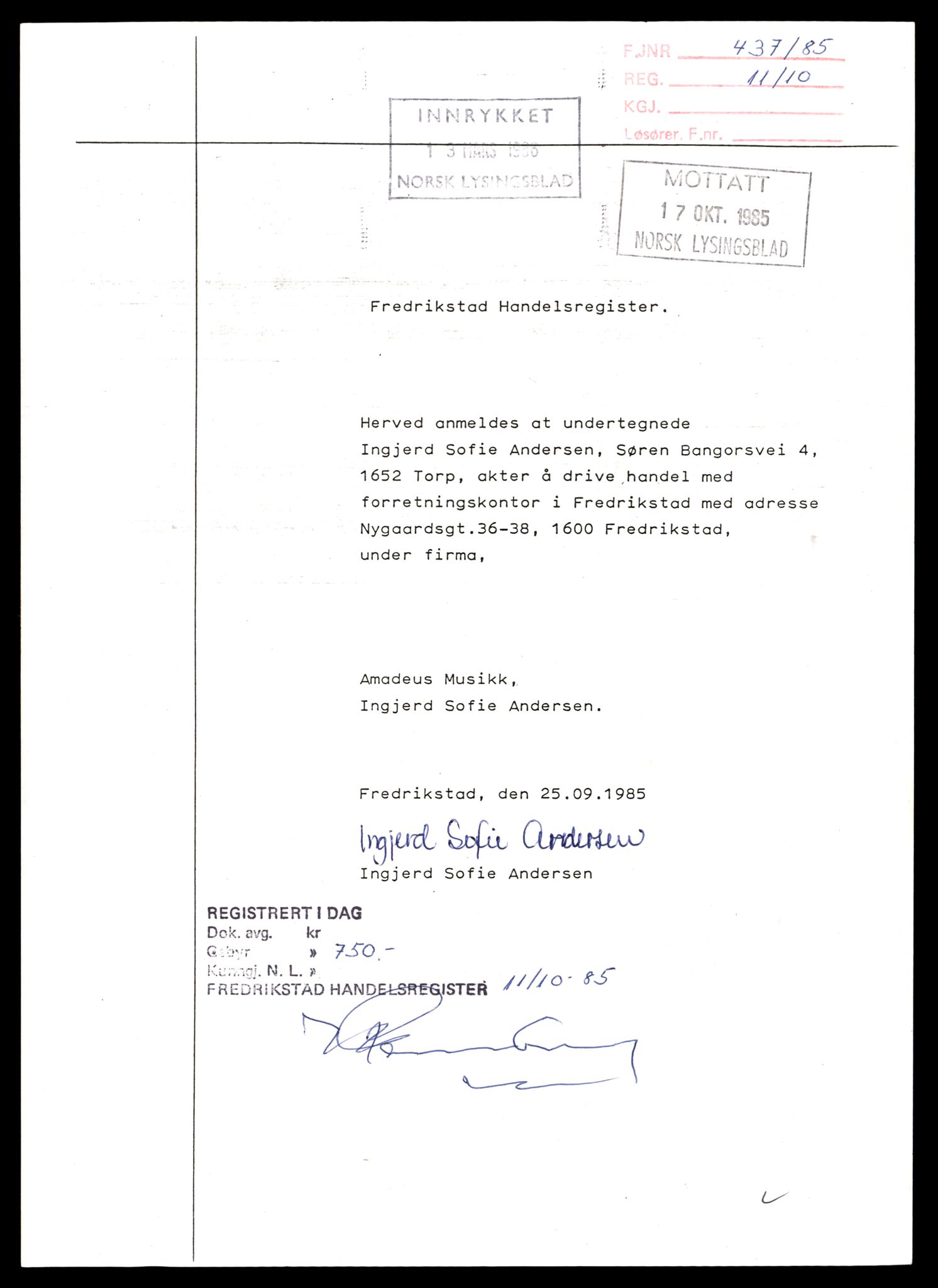 Fredrikstad tingrett, AV/SAT-A-10473/K/Kb/Kbb/L0002: Enkeltmannsforetak, aksjeselskap og andelslag, Am-An, 1944-1990, p. 1